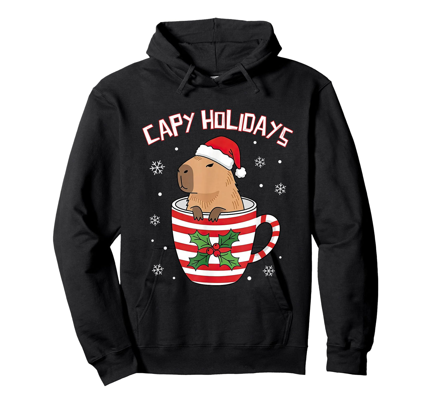 Capy Holidays Christmas Capybara Santa Hat Xmas Boys Girls T-Shirt