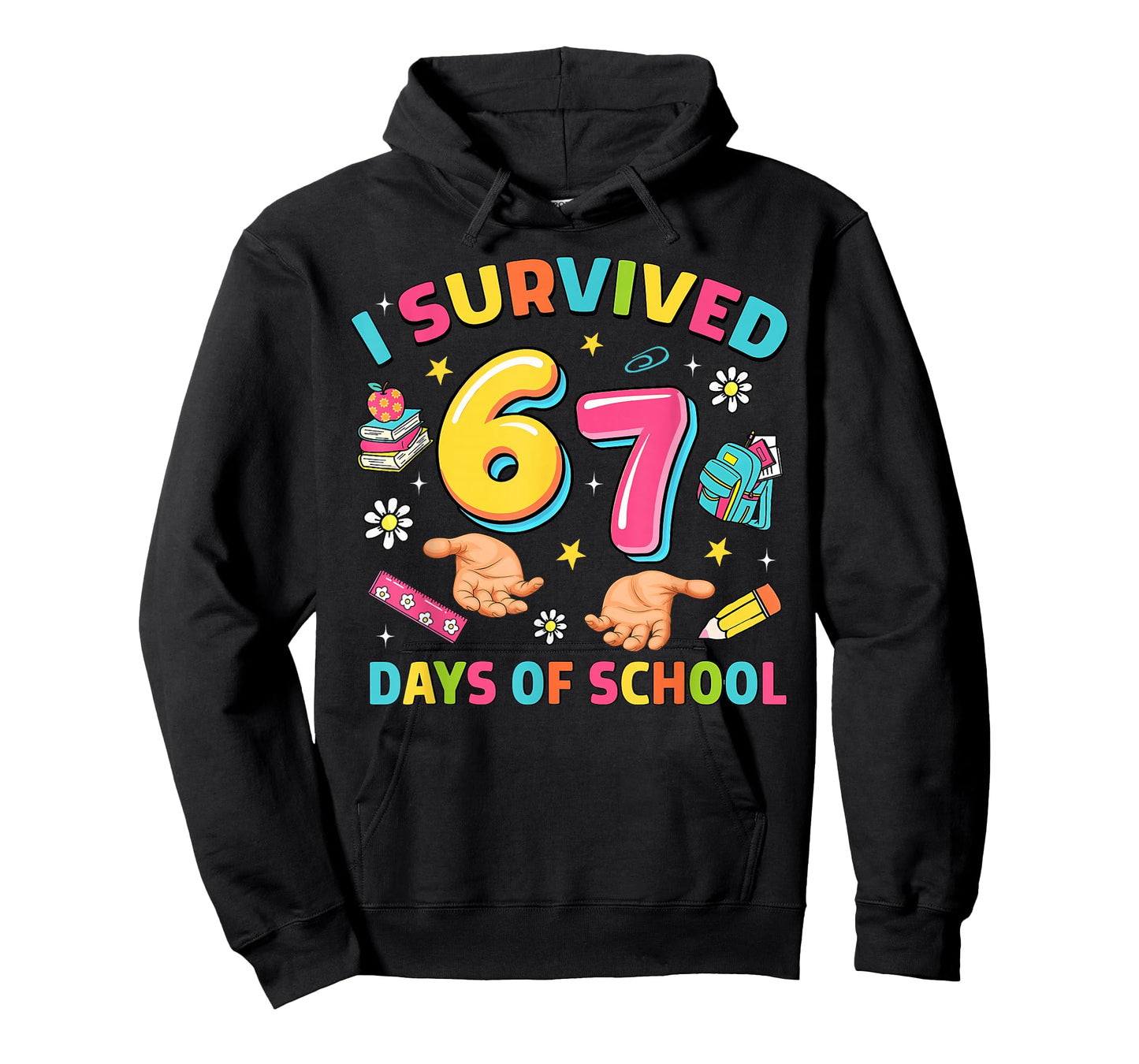 I Survived 67 Days of School Funny Six Seven Meme Girl Boy T-Shirt