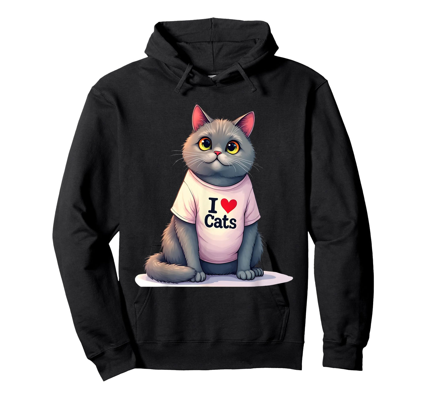 I Love Cats Cute Gray Kitty for A Cat Owner T-Shirt