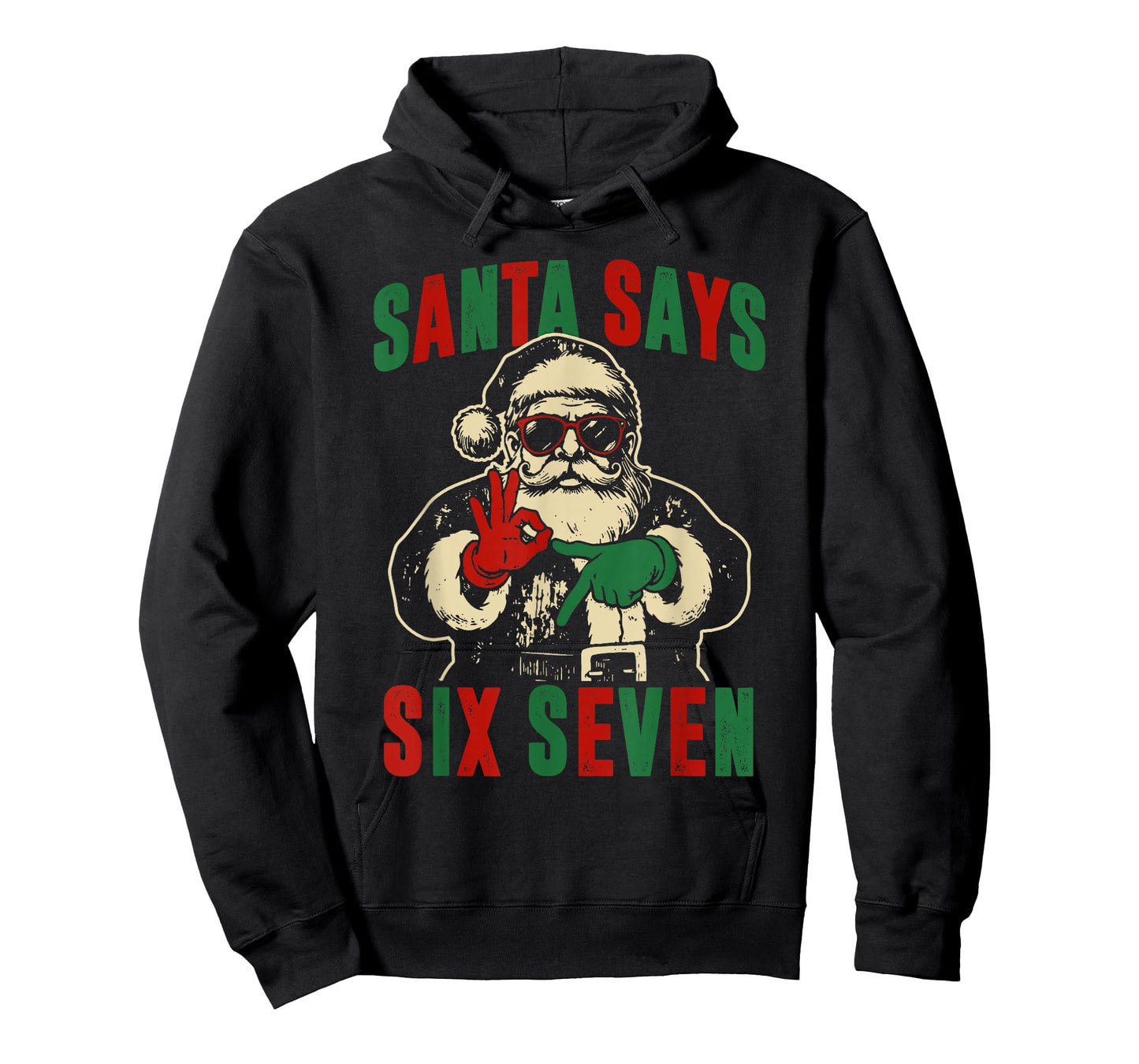 Funny Santa Says Six Seven Retro 67 Meme Cool Christmas T-Shirt