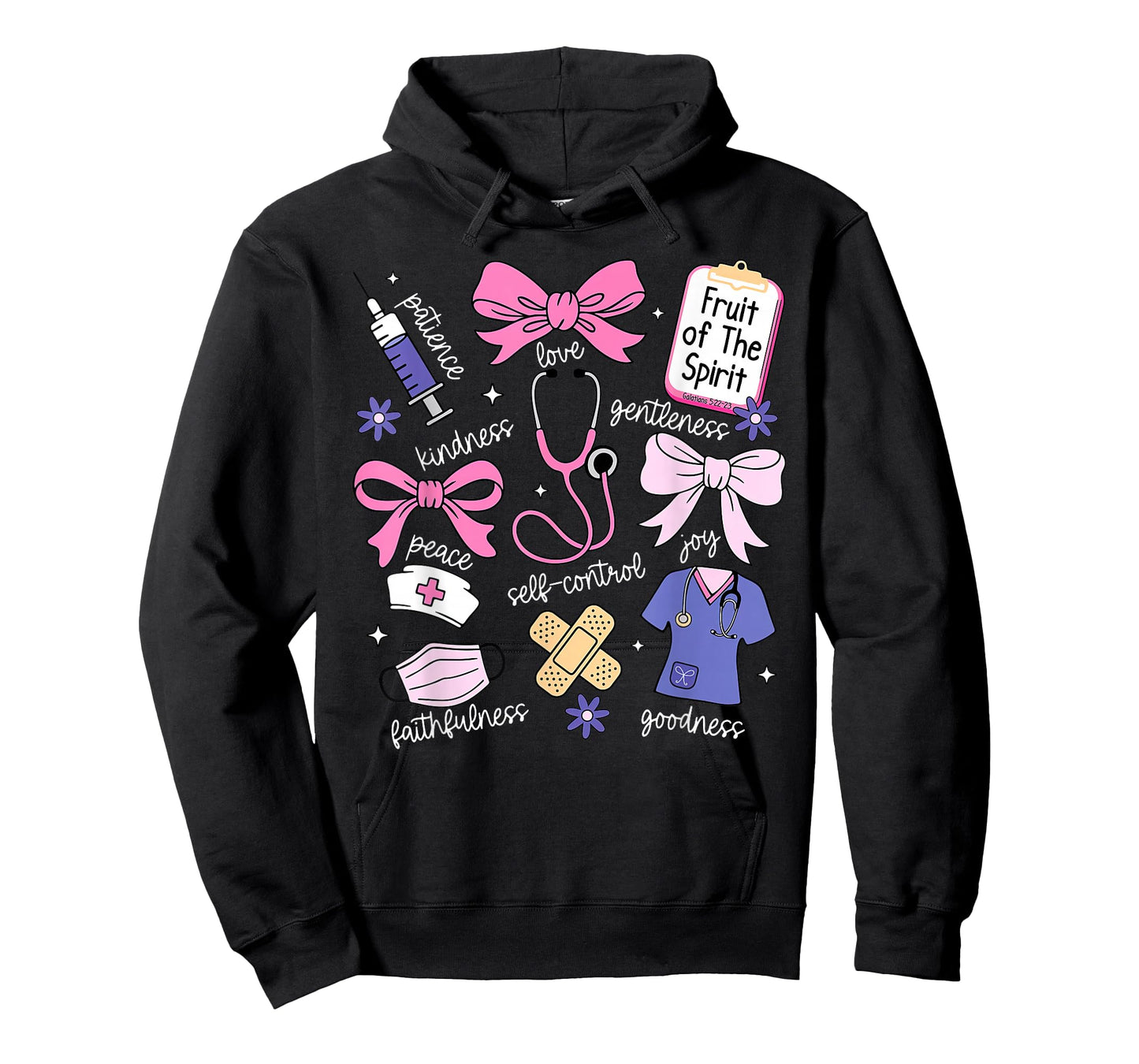 Coquette Bow Fruit of The Spirit Registered Nurse Christian T-Shirt