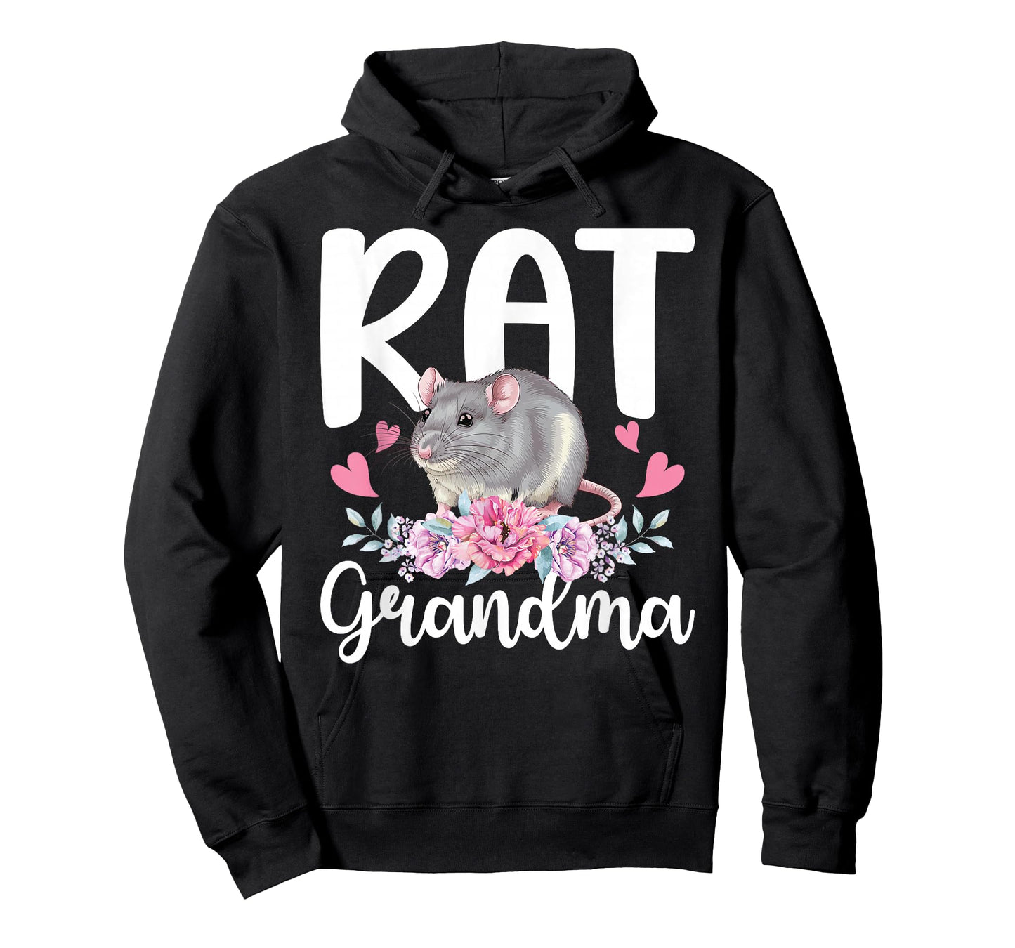 Rat Grandma Flowers Rat Owner Rat Lover Rat Grandmother T-Shirt