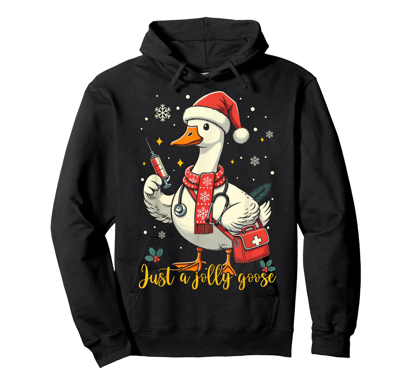 Just A Jolly Goose Nurse Christmas Funny Goose Nurse Xmas T-Shirt