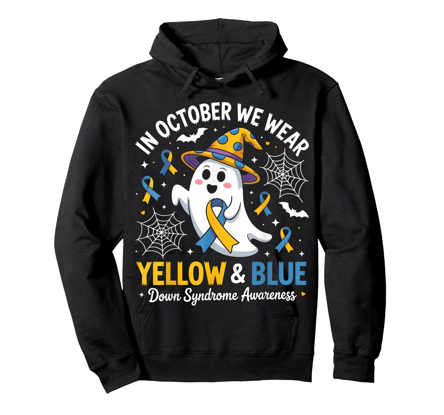 in October we Wear Yellow and Blue Down Syndrome Halloween T-Shirt