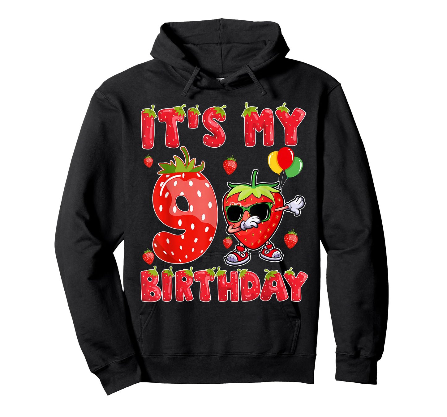 It's My 9th Birthday Girl Strawberry Theme 9 Year Old T-Shirt