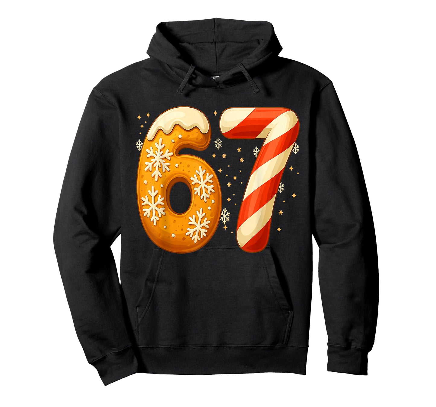 Funny 67 Six Seven Meme Christmas Gingerbread Candy Cane T-Shirt
