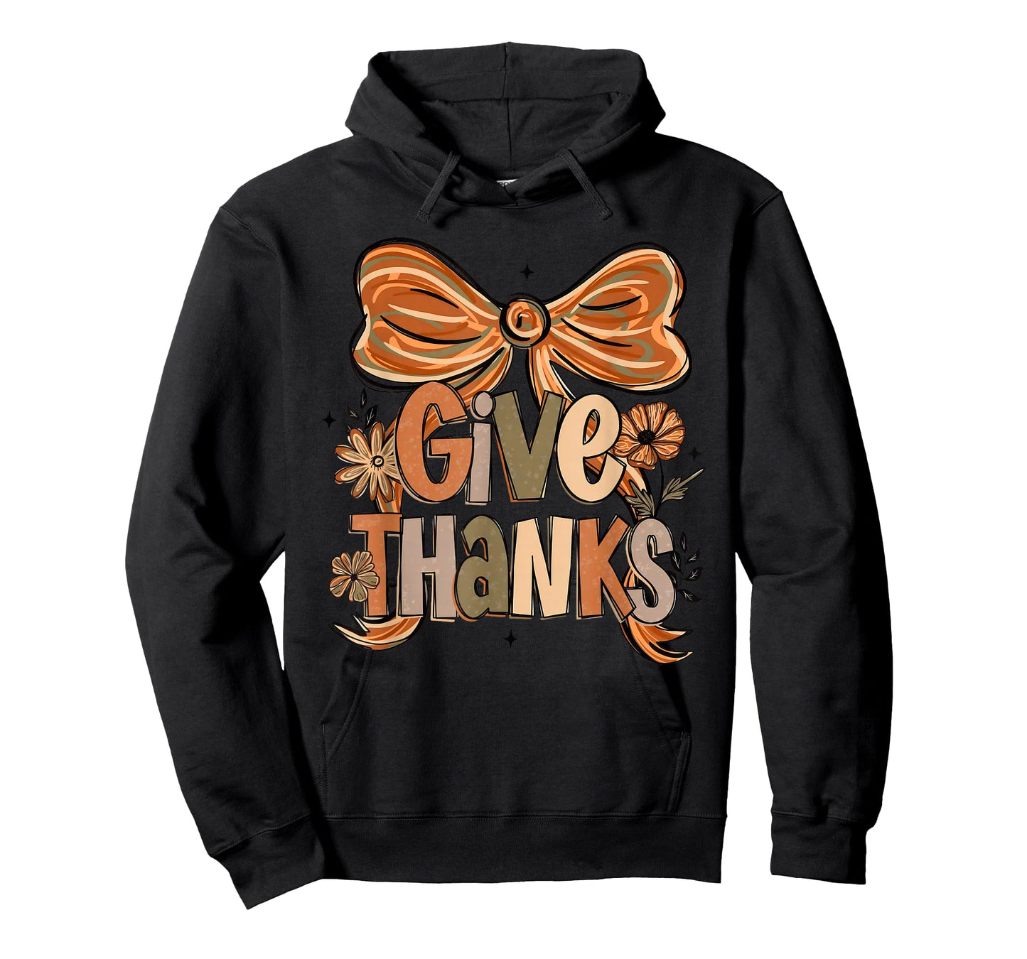 Give Thanks Floral Preppy Fall Thanksgiving Bow Coquette T-Shirt