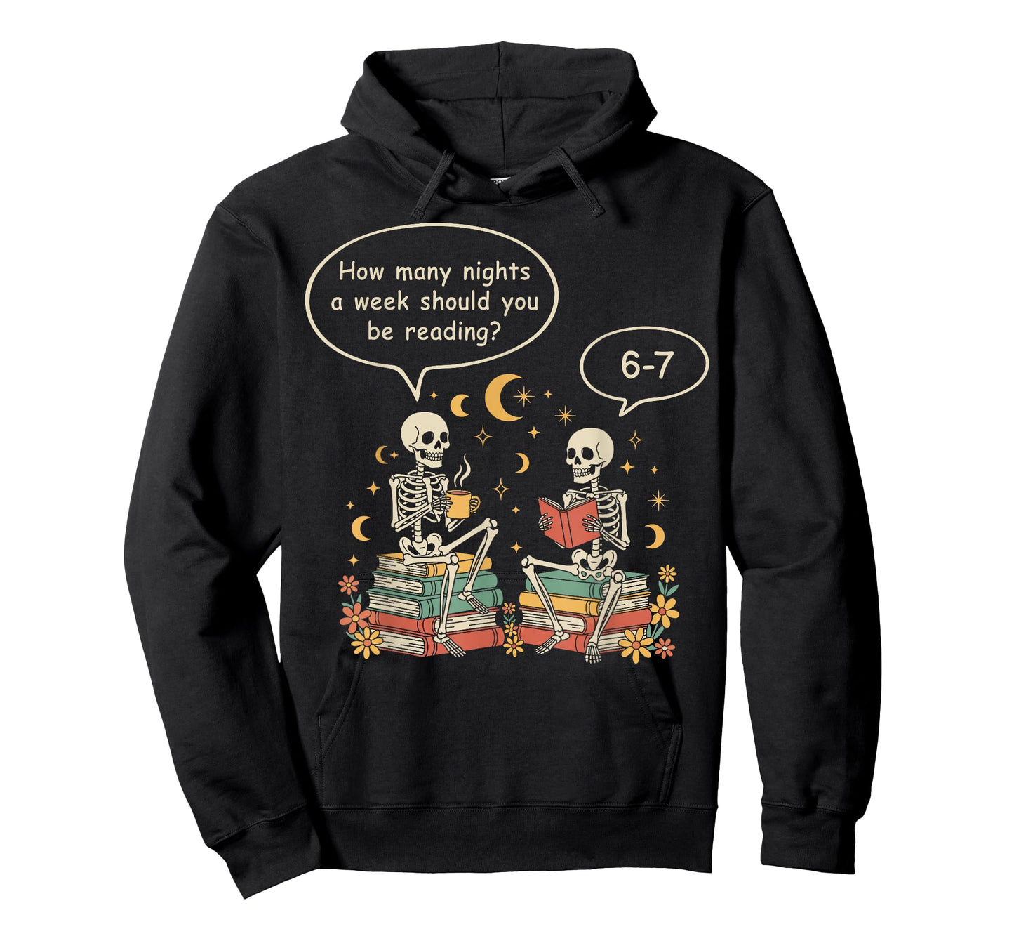 How Many Nights Reading 67 Teacher 6 7 Skeleton Reading Book T-Shirt