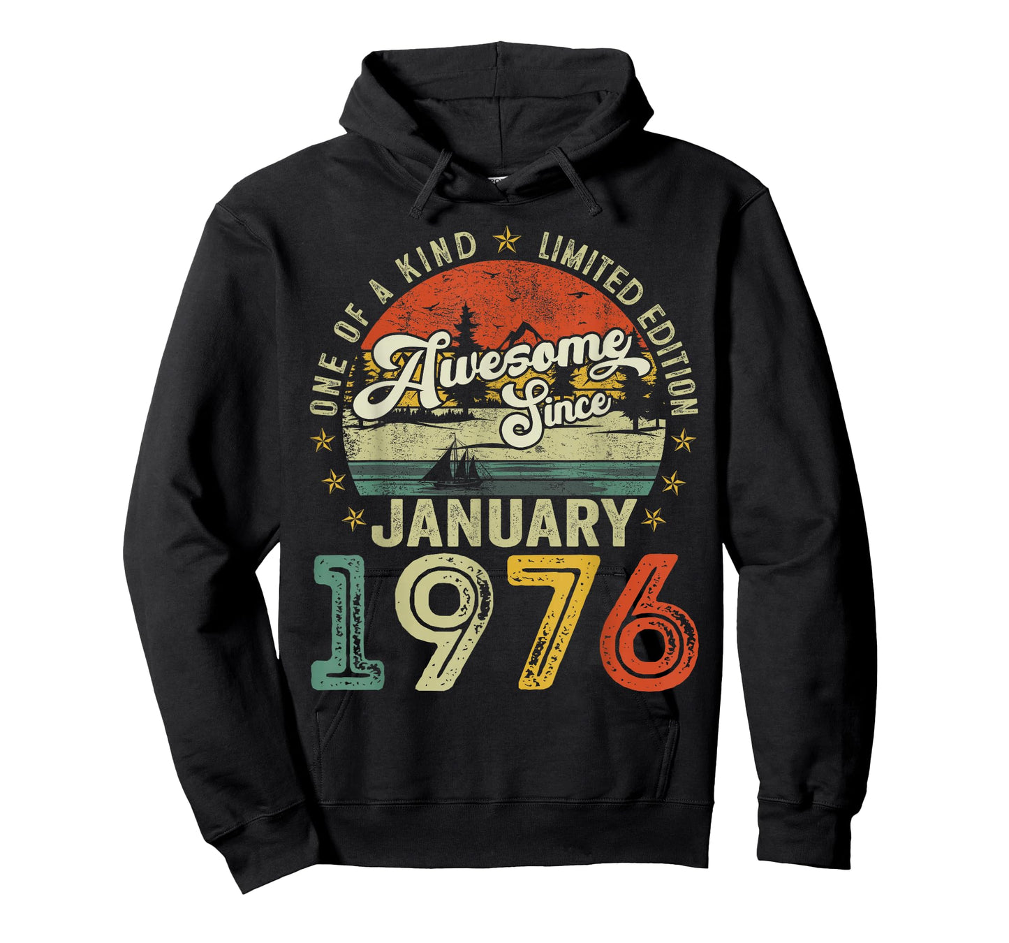 50 Year Old Vintage January 1976 Retro 50th Birthday Men Dad T-Shirt