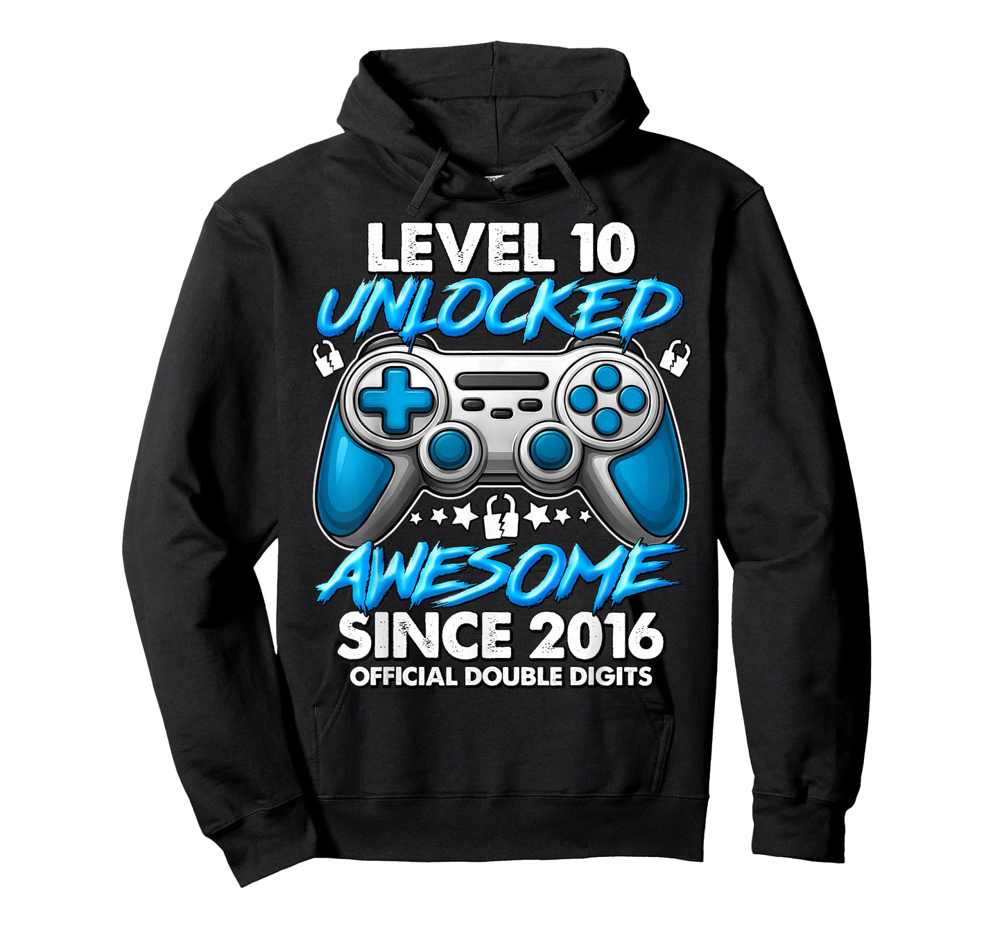 Official Double Digits Level 10 Unlocked 10th Birthday Boy T-Shirt