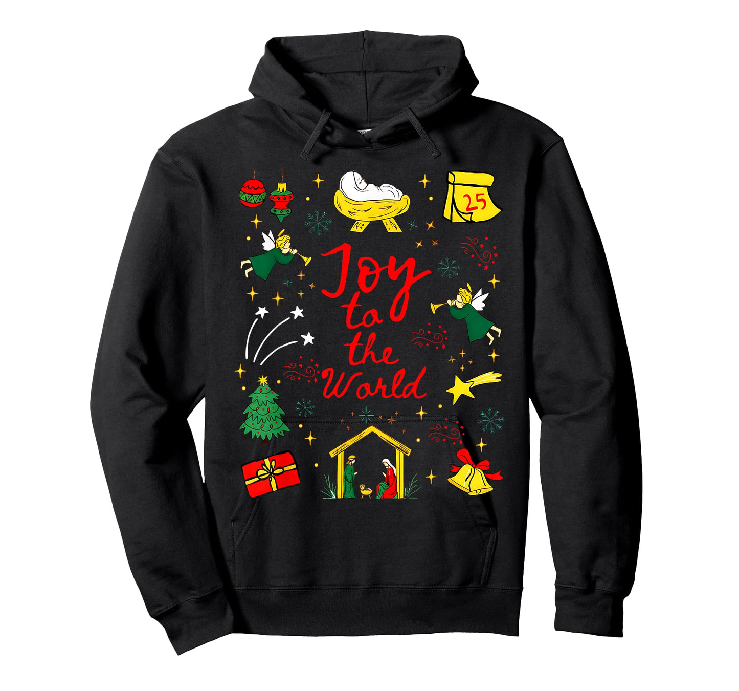 Joy to The World Nativity Christian Christmas Angels Faith T-Shirt