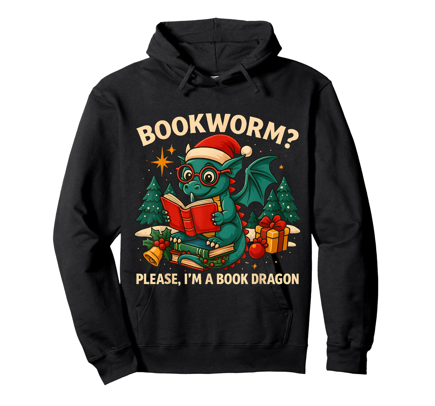 Book Dragon Christmas Reading Gift for Fantasy Lovers T-Shirt
