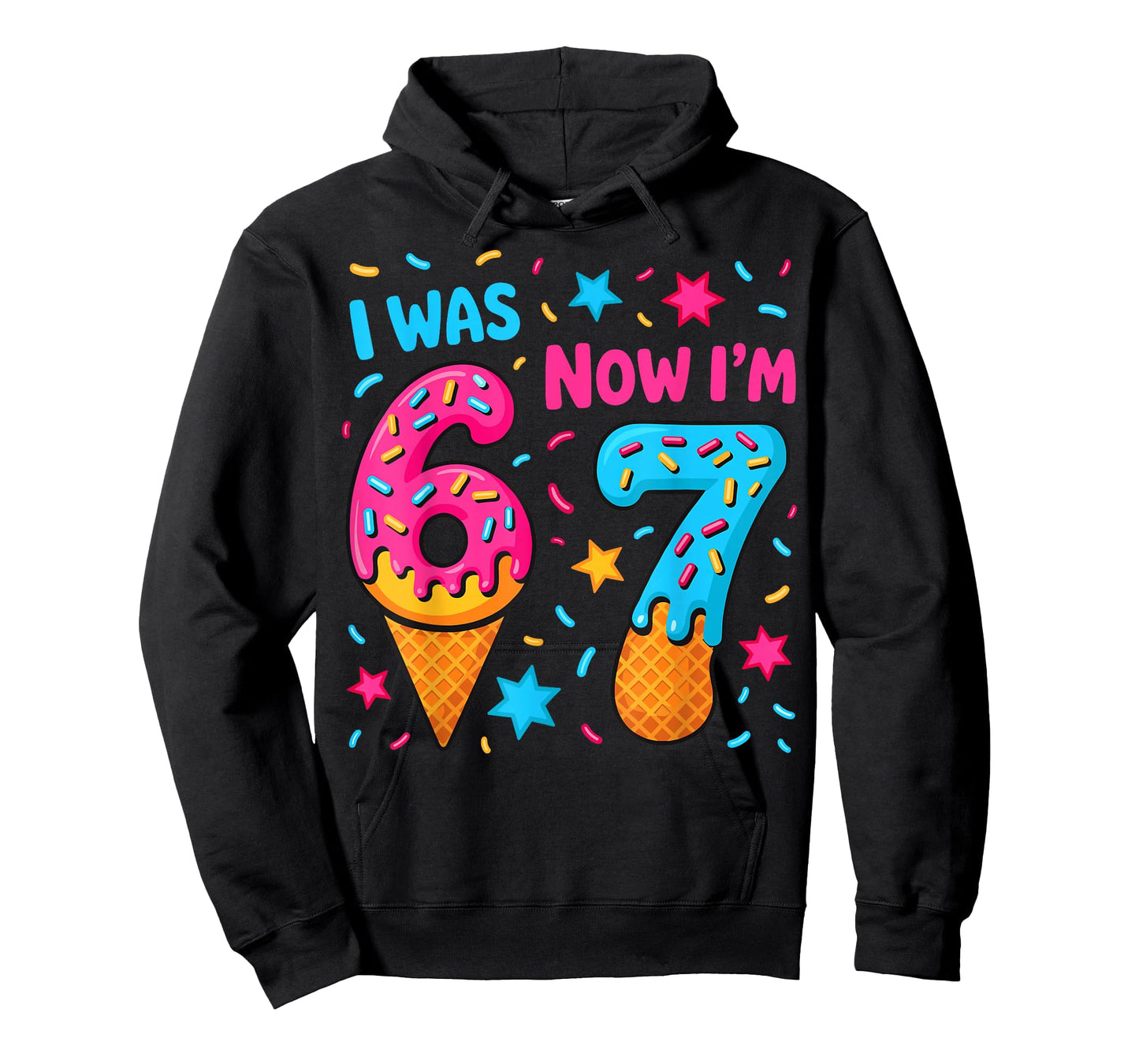 7 Year Old Birthday I was 6 Now Im 7 Funny 67 Meme Six Seven T-Shirt