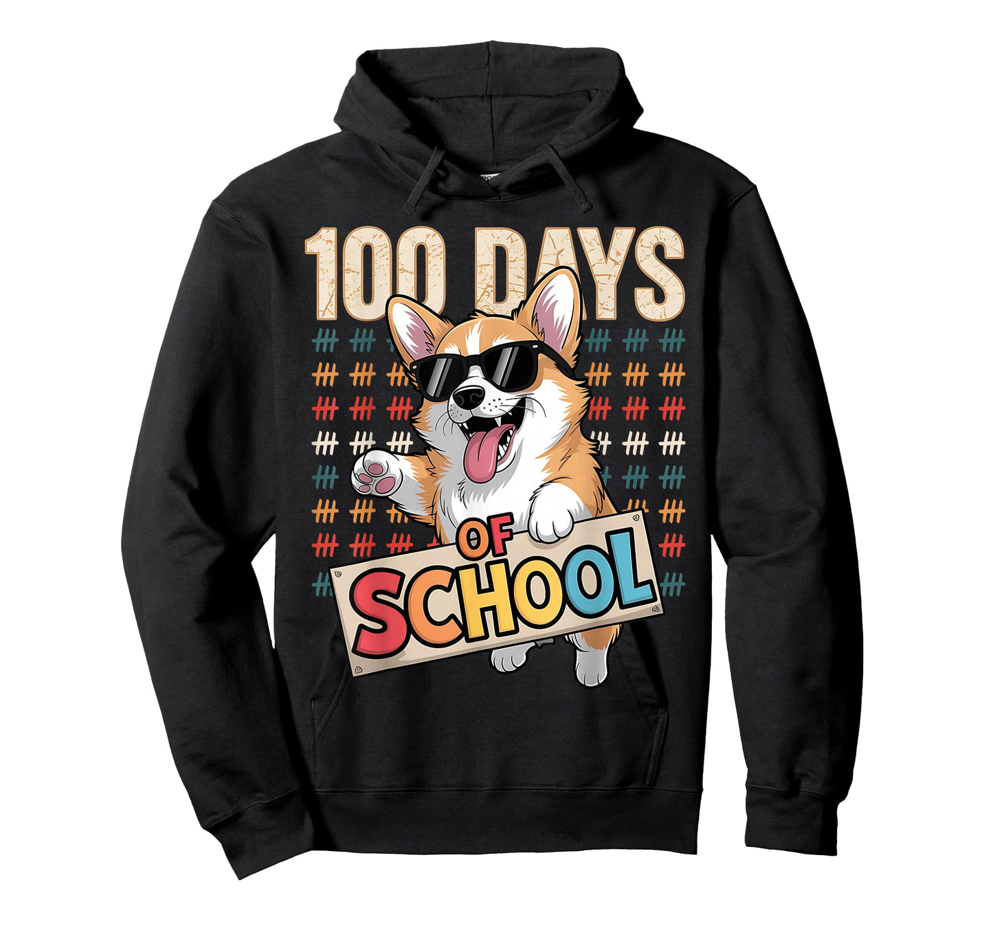 Funny 100 Days of School Corgi Dog Kids Boys Girls T-Shirt