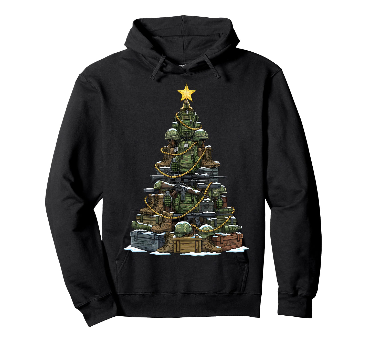 Camouflage Military Christmas Tree Patriotic Courage Honor T-Shirt