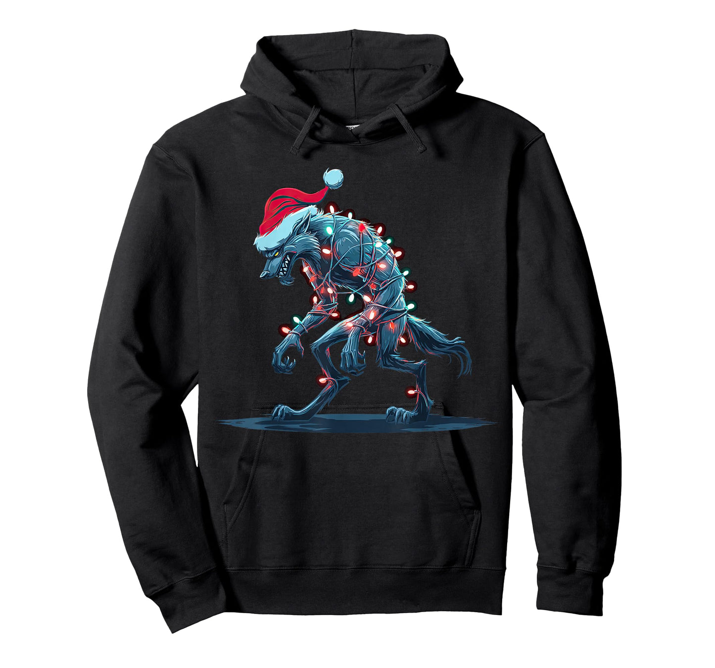 Funny Werewolf Christmas Graphics Animal Lights Lover T-Shirt