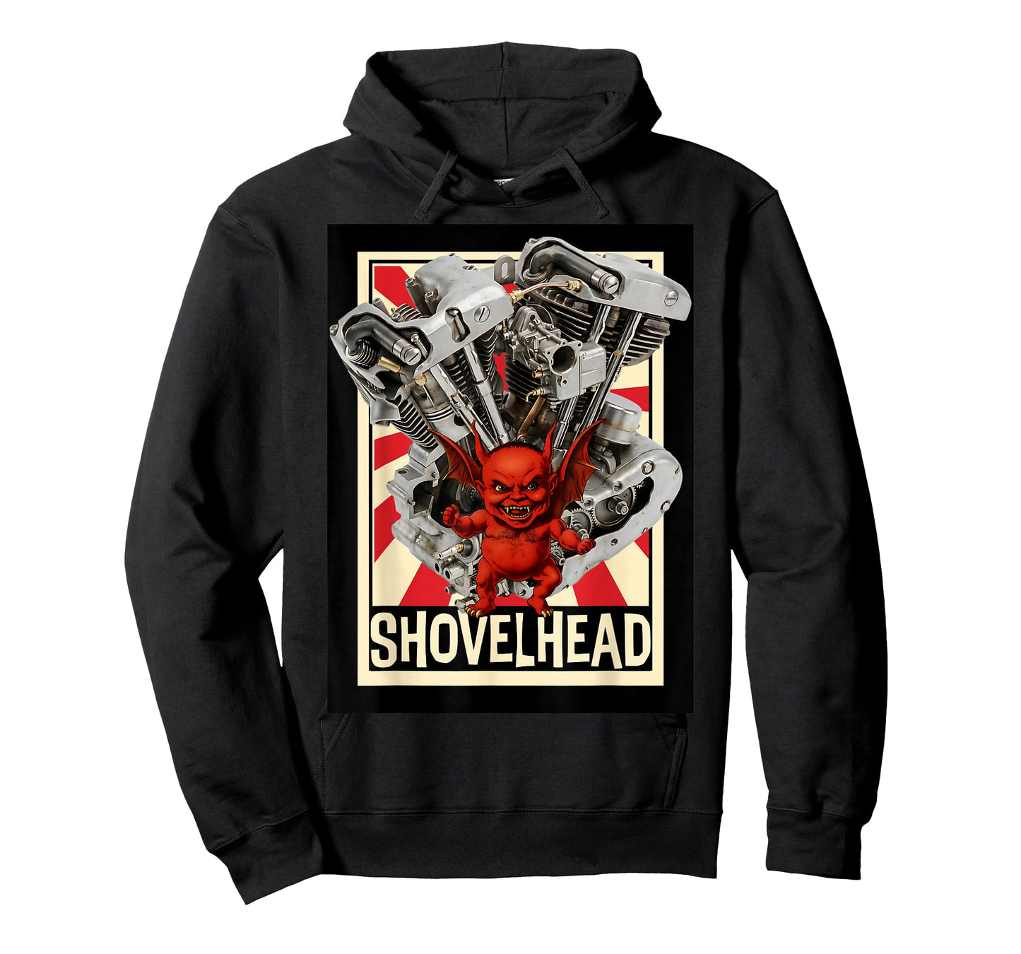 Shovelhead Engine Devil Biker Motorcycle Chopper Hot Rod T-Shirt
