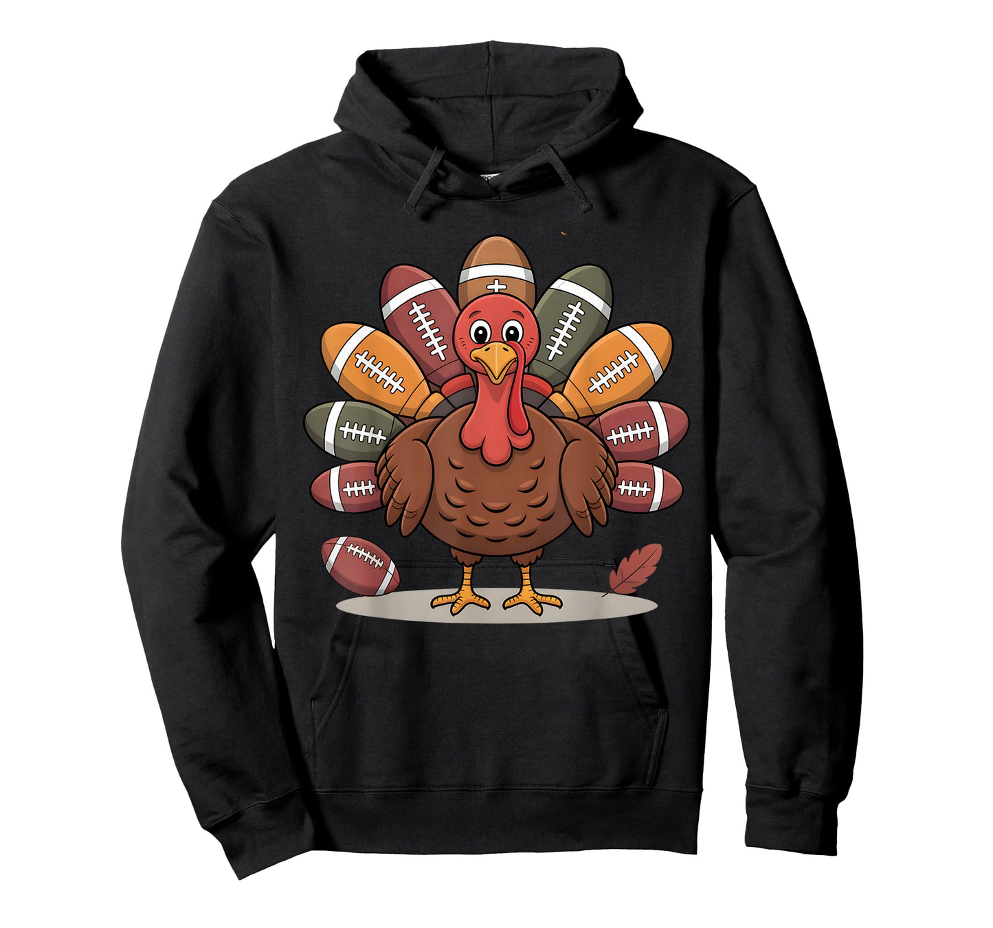 Thankful Football Turkey Thanksgiving Fall Boys Men Women T-Shirt