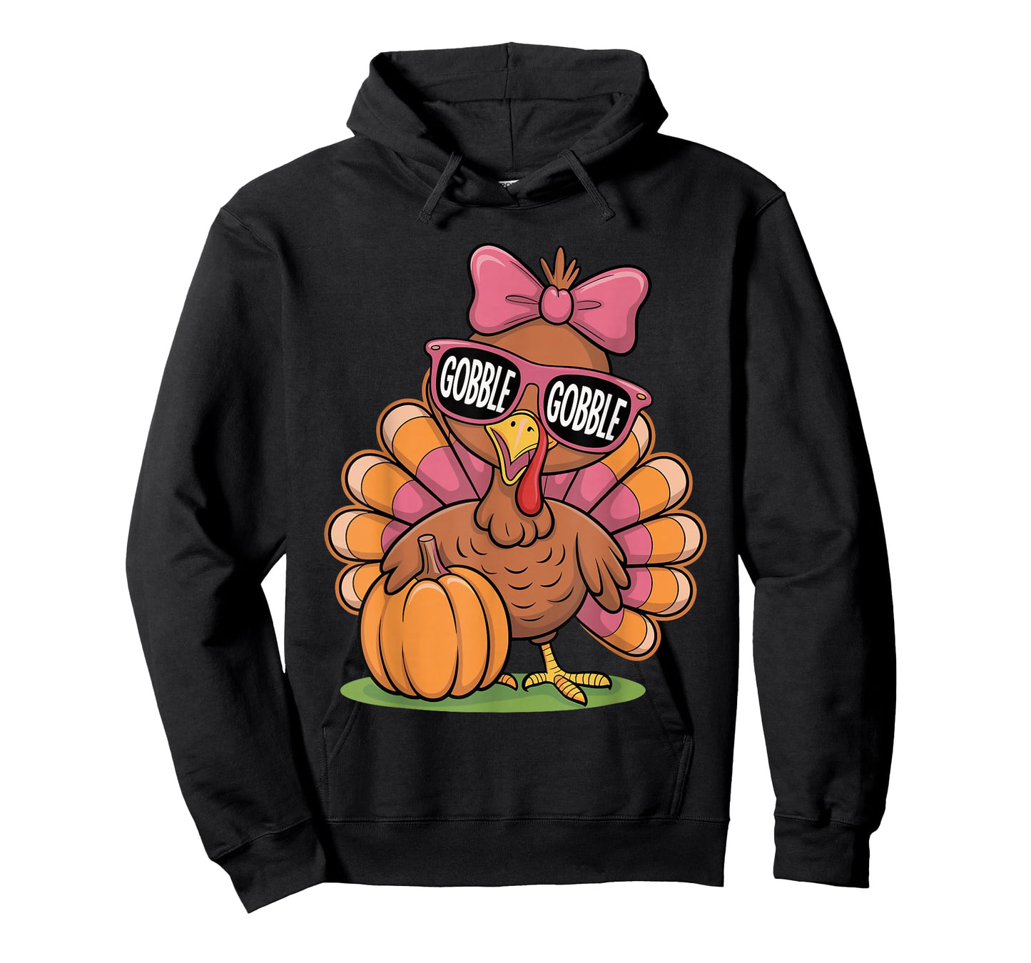 Cute Gobble Turkey Thanksgiving Girls Toddlers Bow T-Shirt
