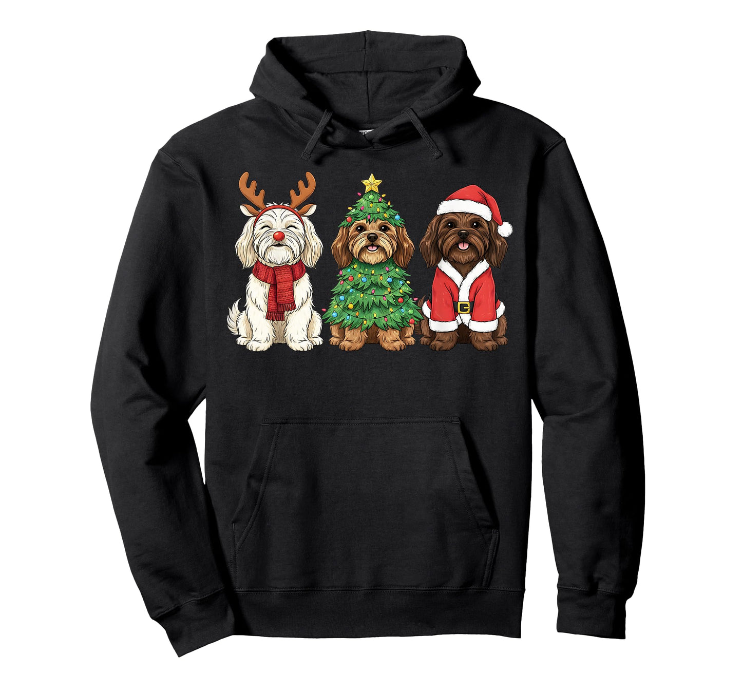 Retro Christmas Havanese Santa Reindeer Dog Lover T-Shirt