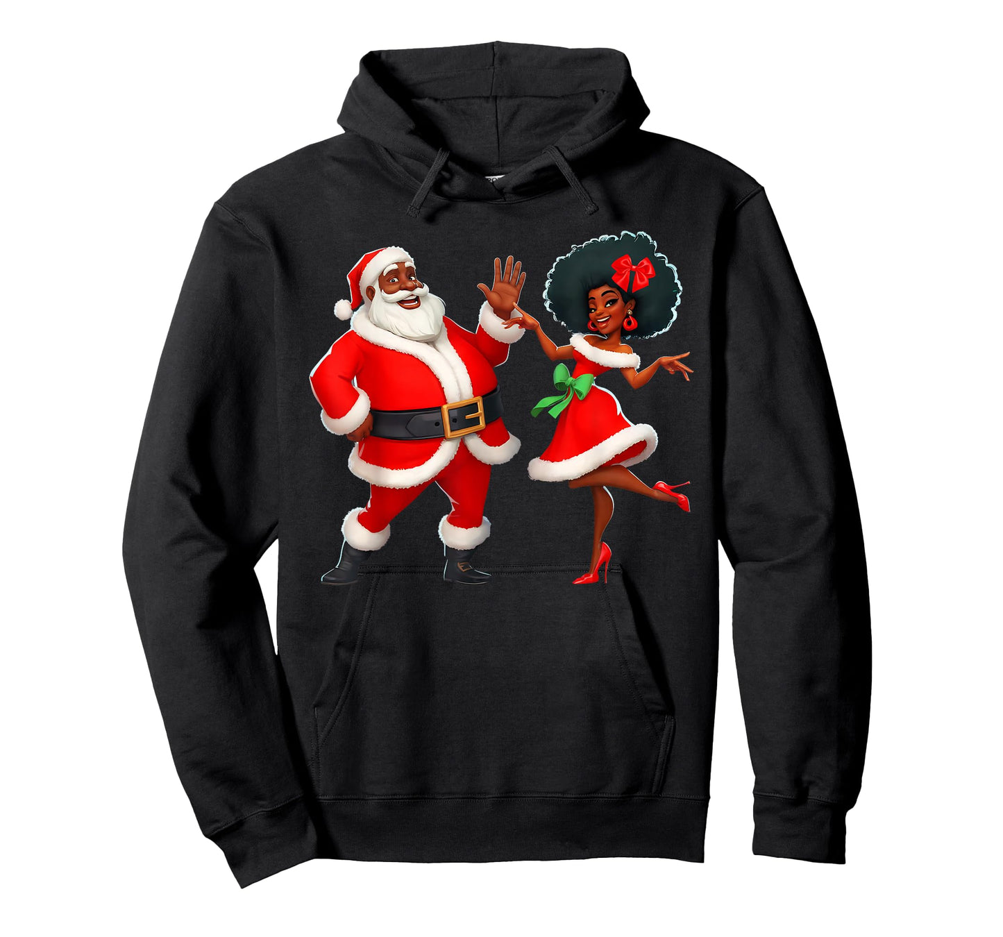 Christmas Mr Santa Mrs Claus Dancing African American Xmas T-Shirt