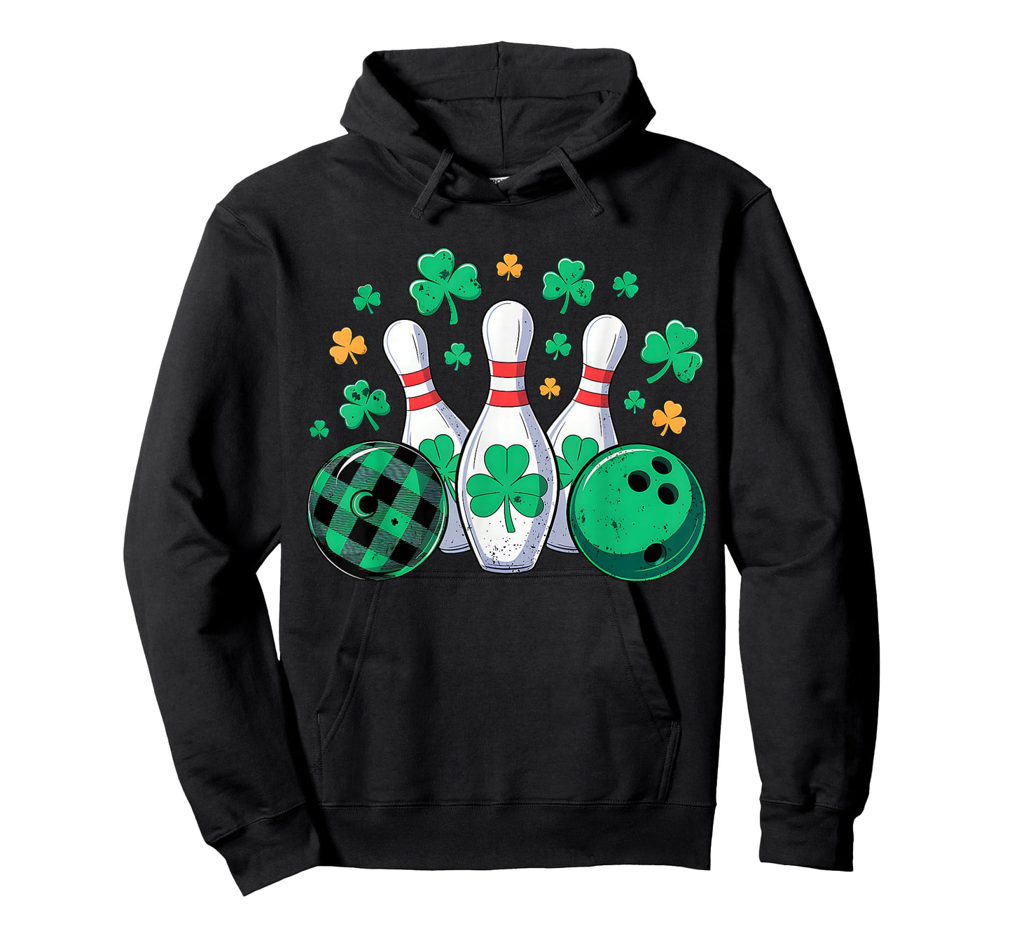 St Patricks Day Plaid Bowling Shamrock Irish Men Women Kids T-Shirt