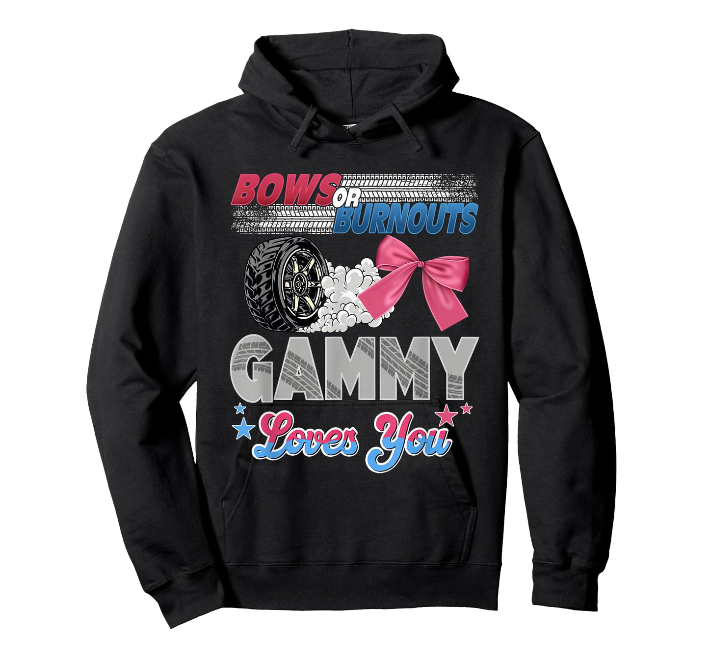 Burnouts or Bows Gammy Loves You Gender Reveal Party T-Shirt