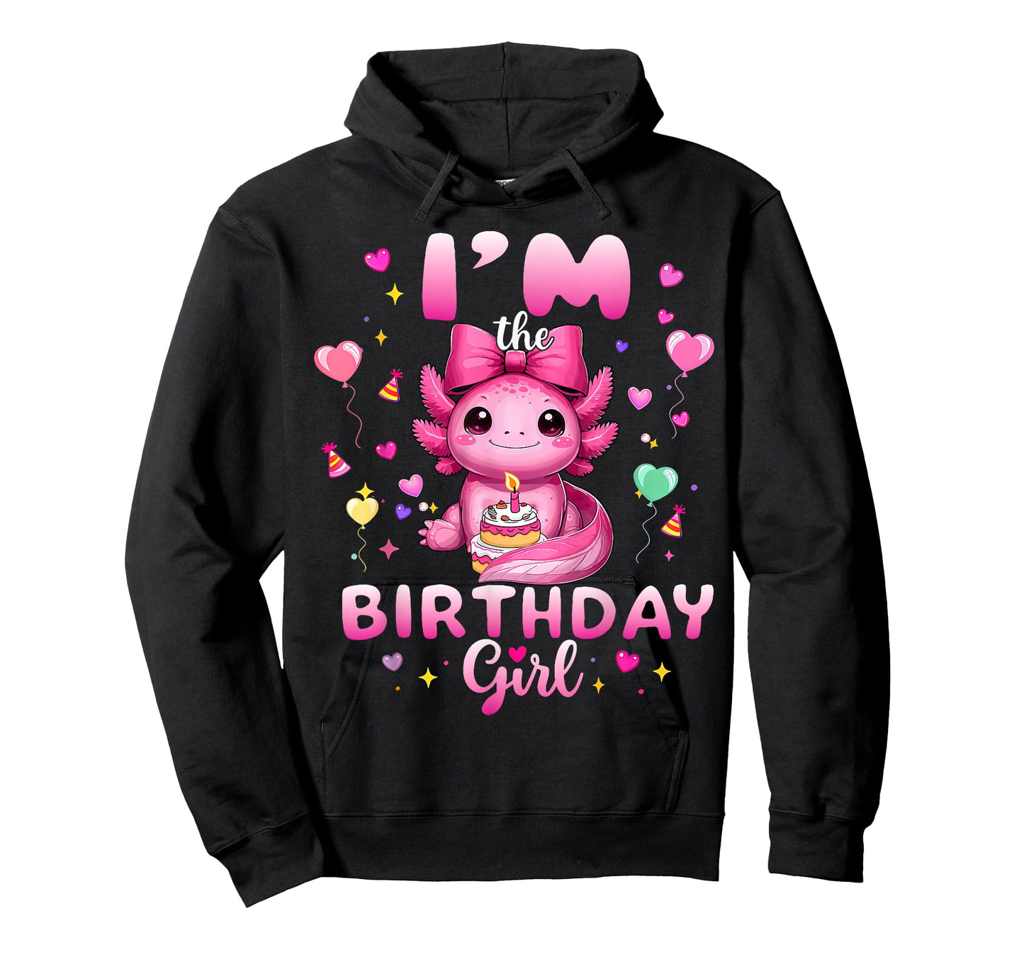 Rainbow Im The Birthday Girl Axolotl Party for Kids Daughter T-Shirt
