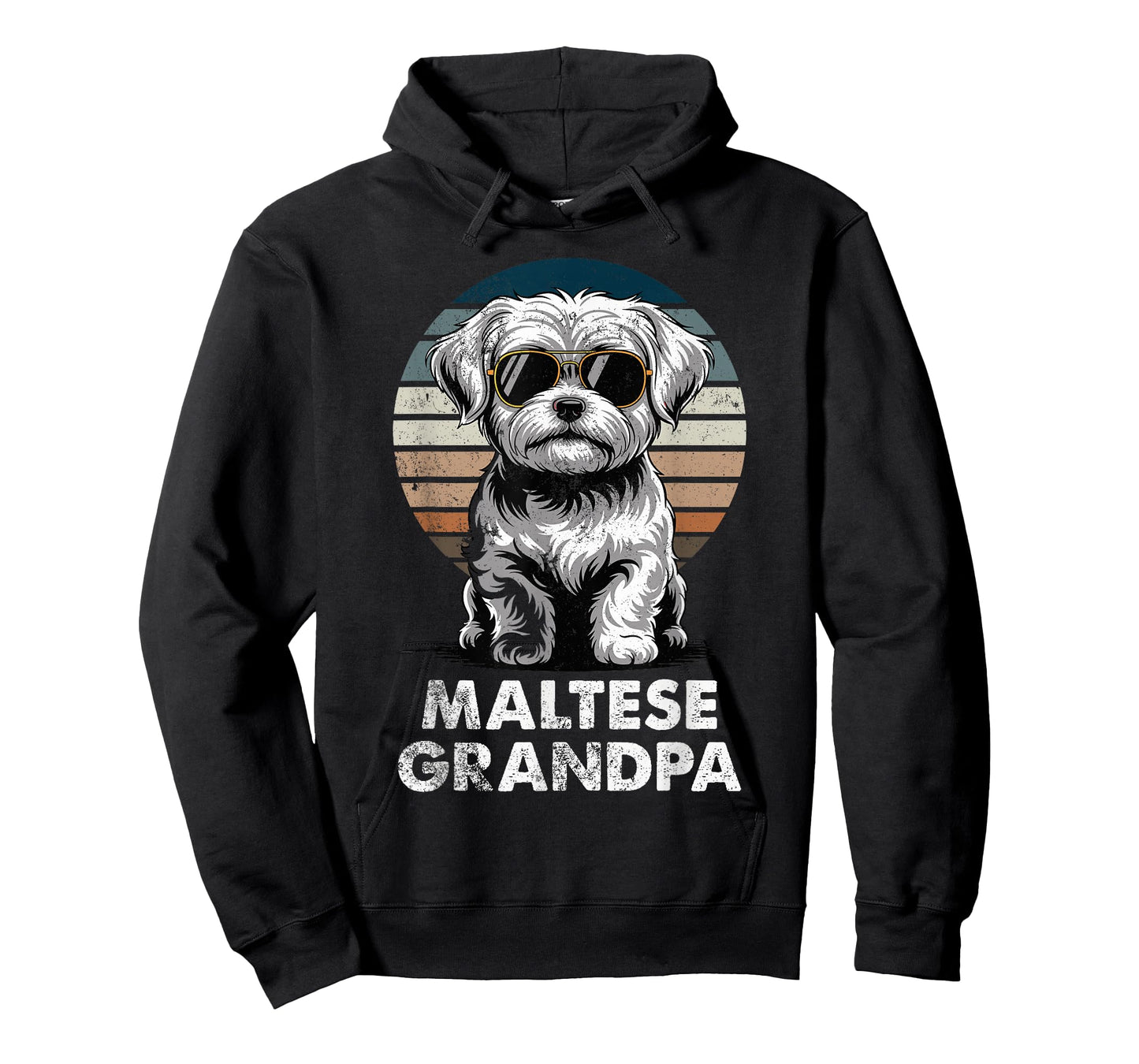 Cool Retro Maltese Grandpa Funny Vintage Dog Owner T-Shirt
