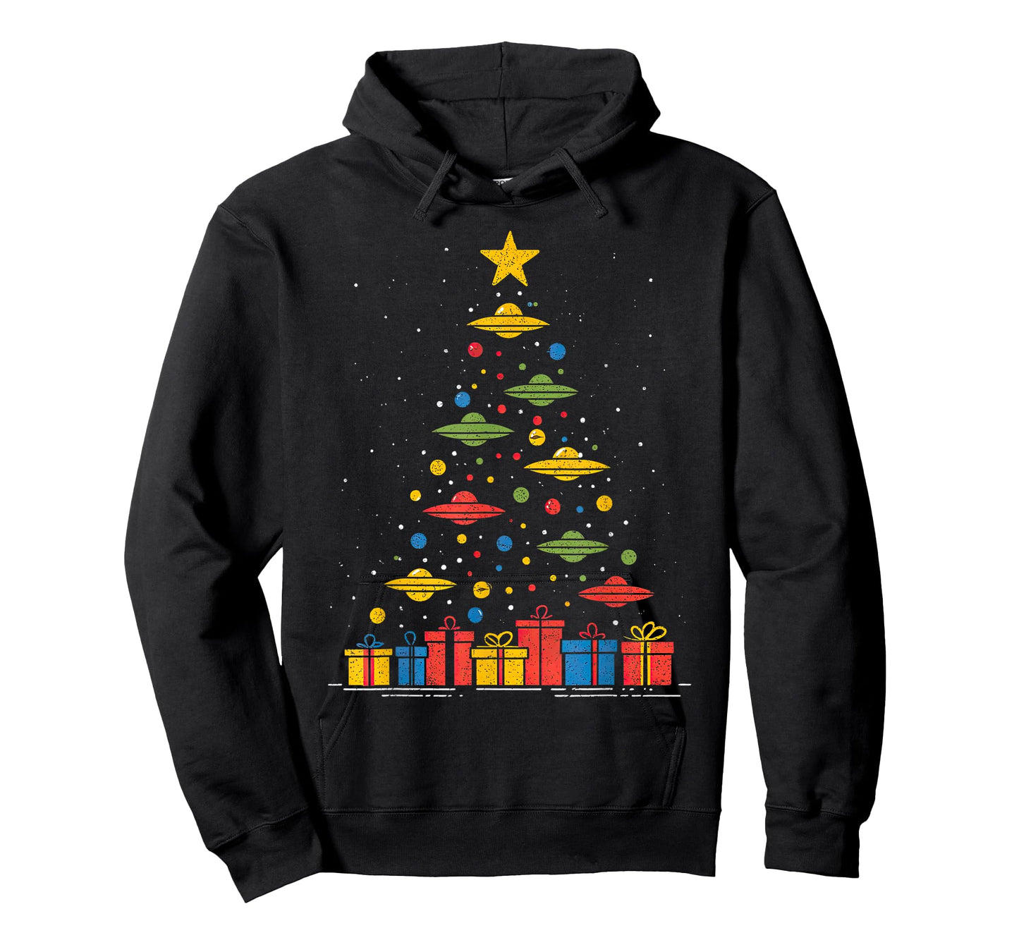 Funny UFO Christmas Tree Graphic Uap Alien Flying Saucers T-Shirt