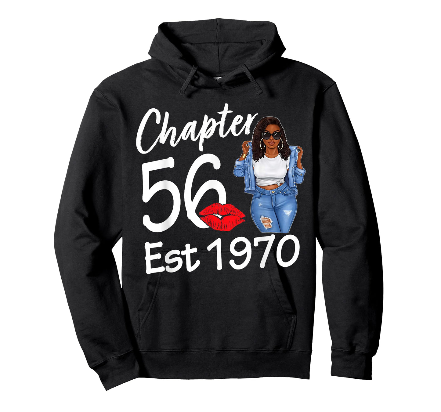 Chapter 56 Est 1970 56th Birthday Afro Black Queen T-Shirt