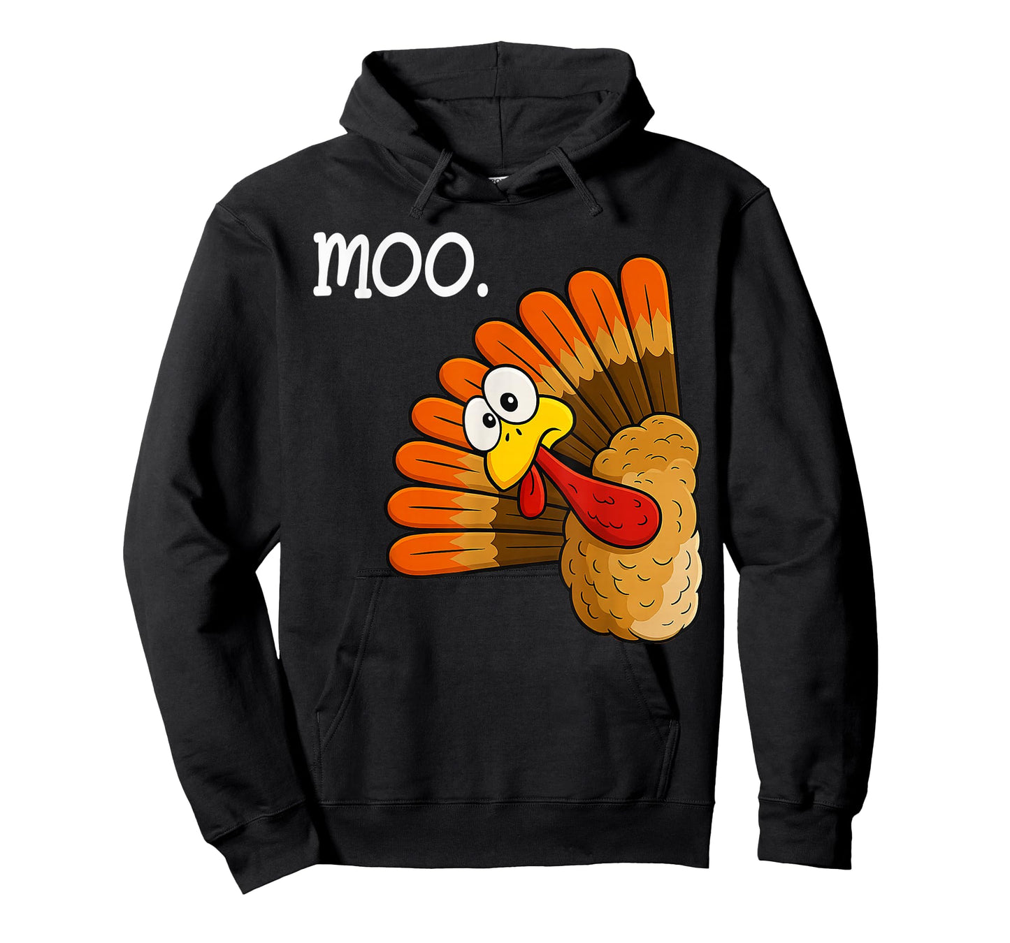 Funny Turkey Saying Moo Thanksgiving Joke for Men Women Kids T-Shirt
