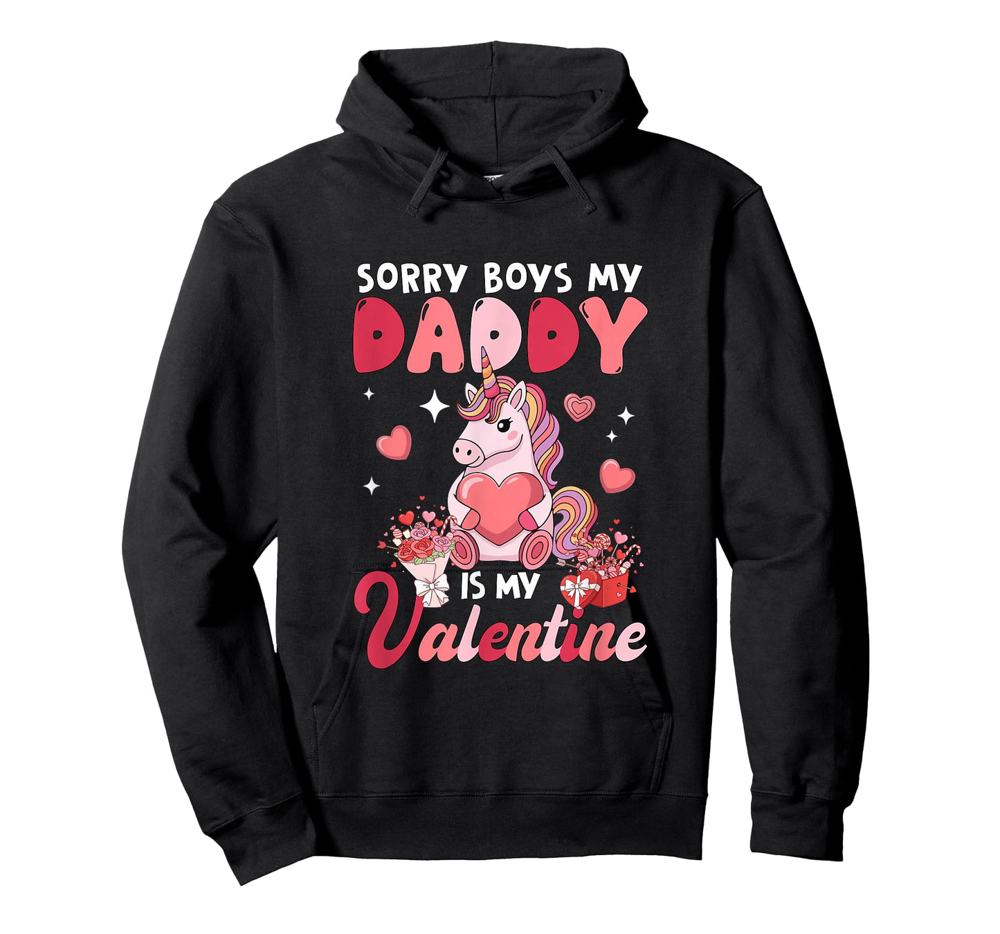 Sorry Daddy is My Valentine Funny Joke Boys Floral Unicorn T-Shirt