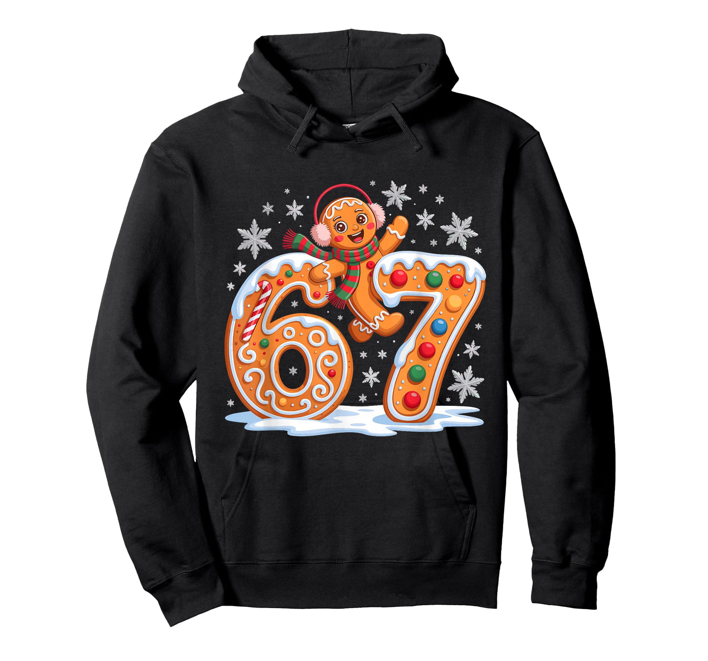 Funny Gingerbread Six Seven 67 Ice Cream Drip Christmas Girl T-Shirt