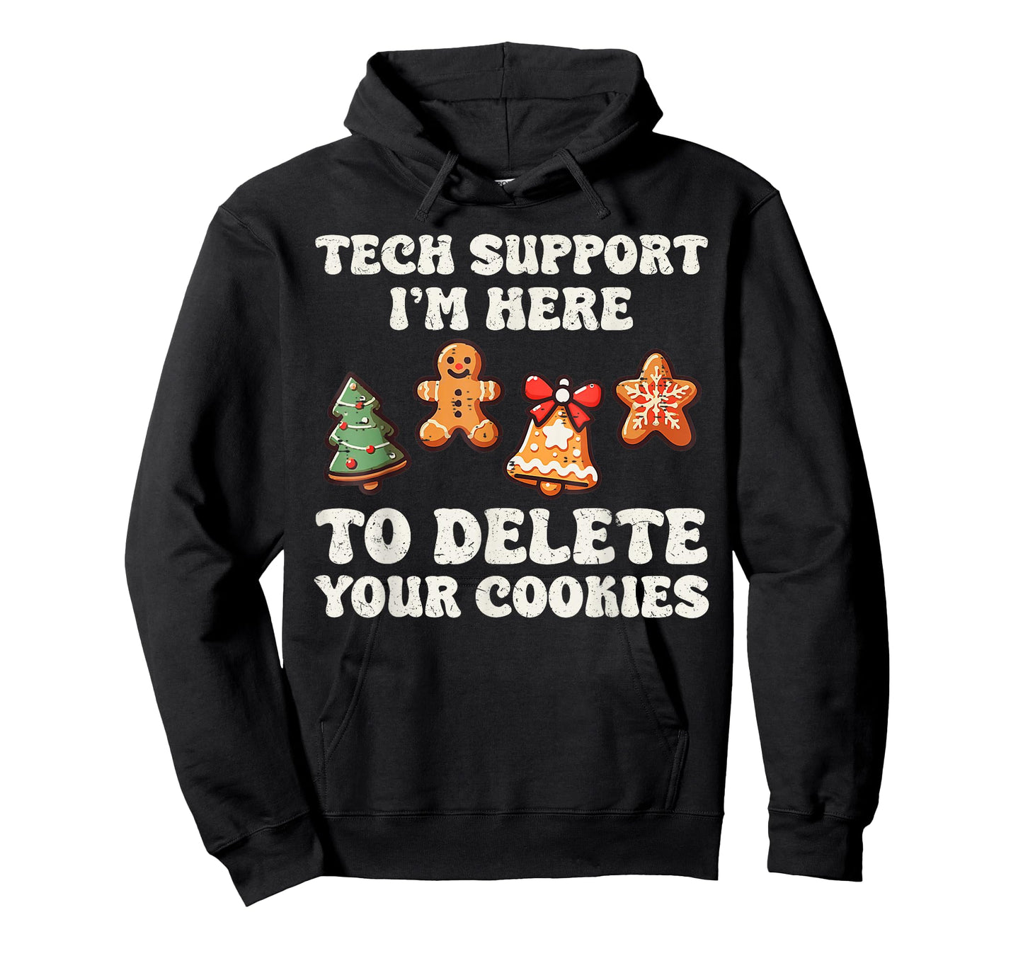 Tech Support Here to Delete Cookies Gingerbread Teacher Xmas T-Shirt