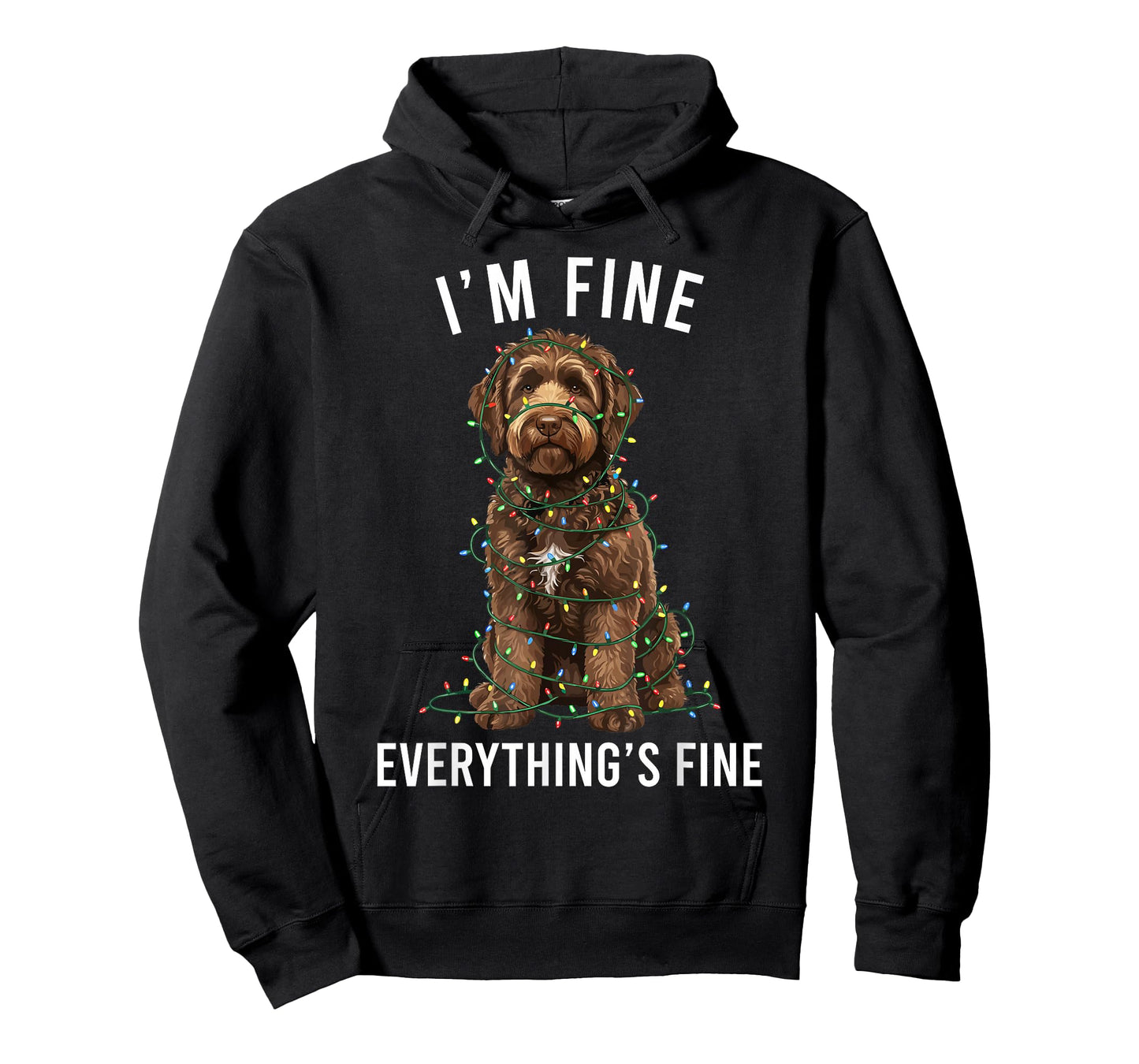 Labradoodle Christmas I'm Fine Everything is Fine Doodle Dog T-Shirt