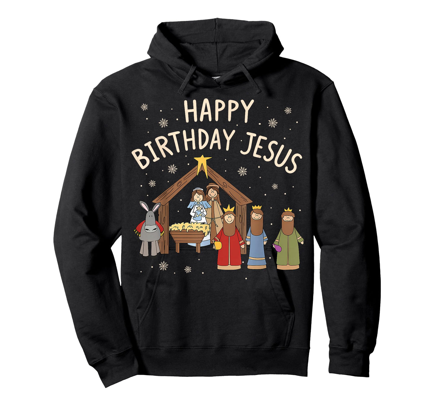 Nativity Happy Birthday Jesus Christmas Christian T-Shirt