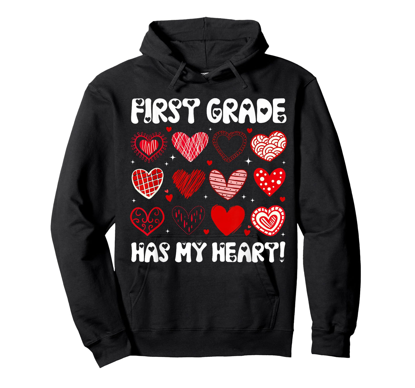 Funny Valentine Teacher First Grade Has My Heart Men Women T-Shirt