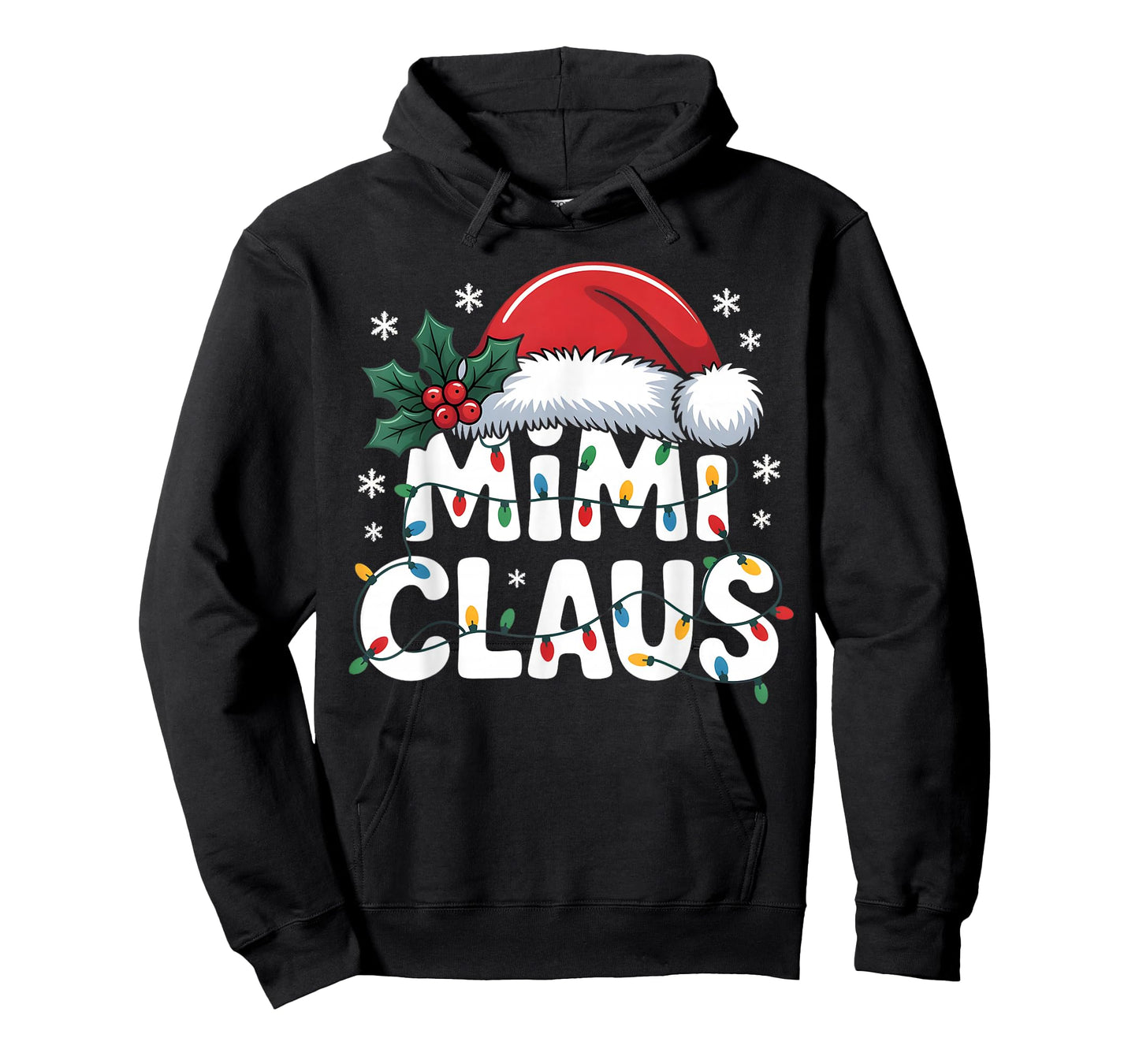 Mimi Claus Christmas Lights Santa Family Matching Holiday T-Shirt