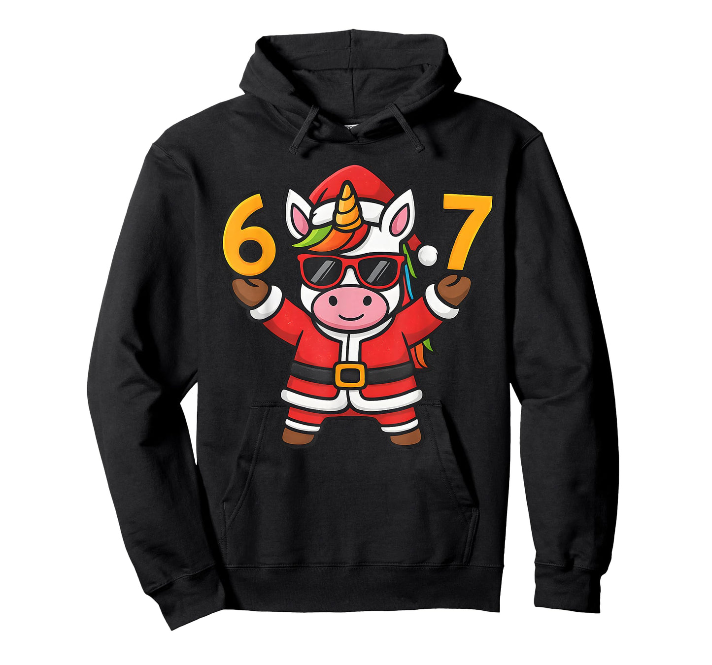 67 Christmaas Unicorn 6 7 Meme for Girls Kids Funny Xmas T-Shirt