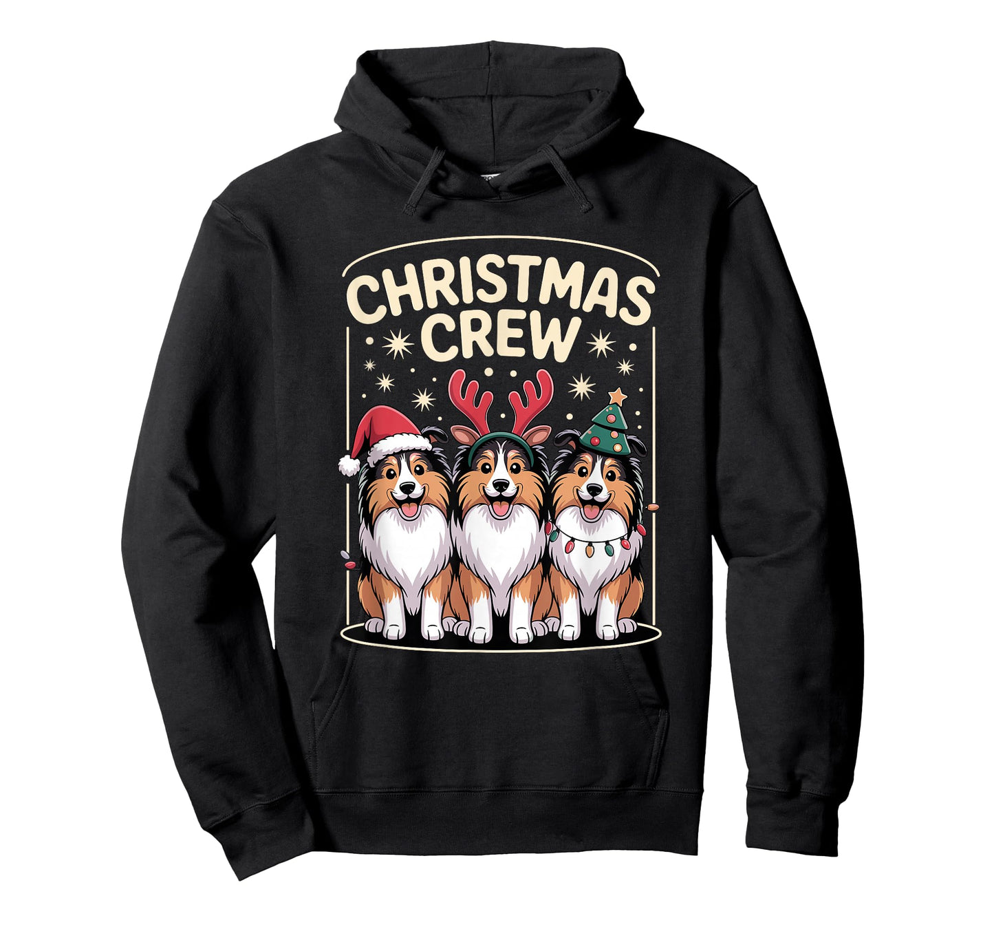 Christmas Crew Puppy Dog Funny Christmas Shetland Sheepdog T-Shirt