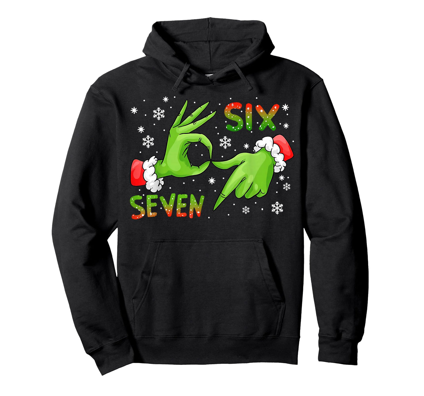 6 7 Six Seven Hand Gen Z Alpha Meme Slang Xmas Christmas T-Shirt