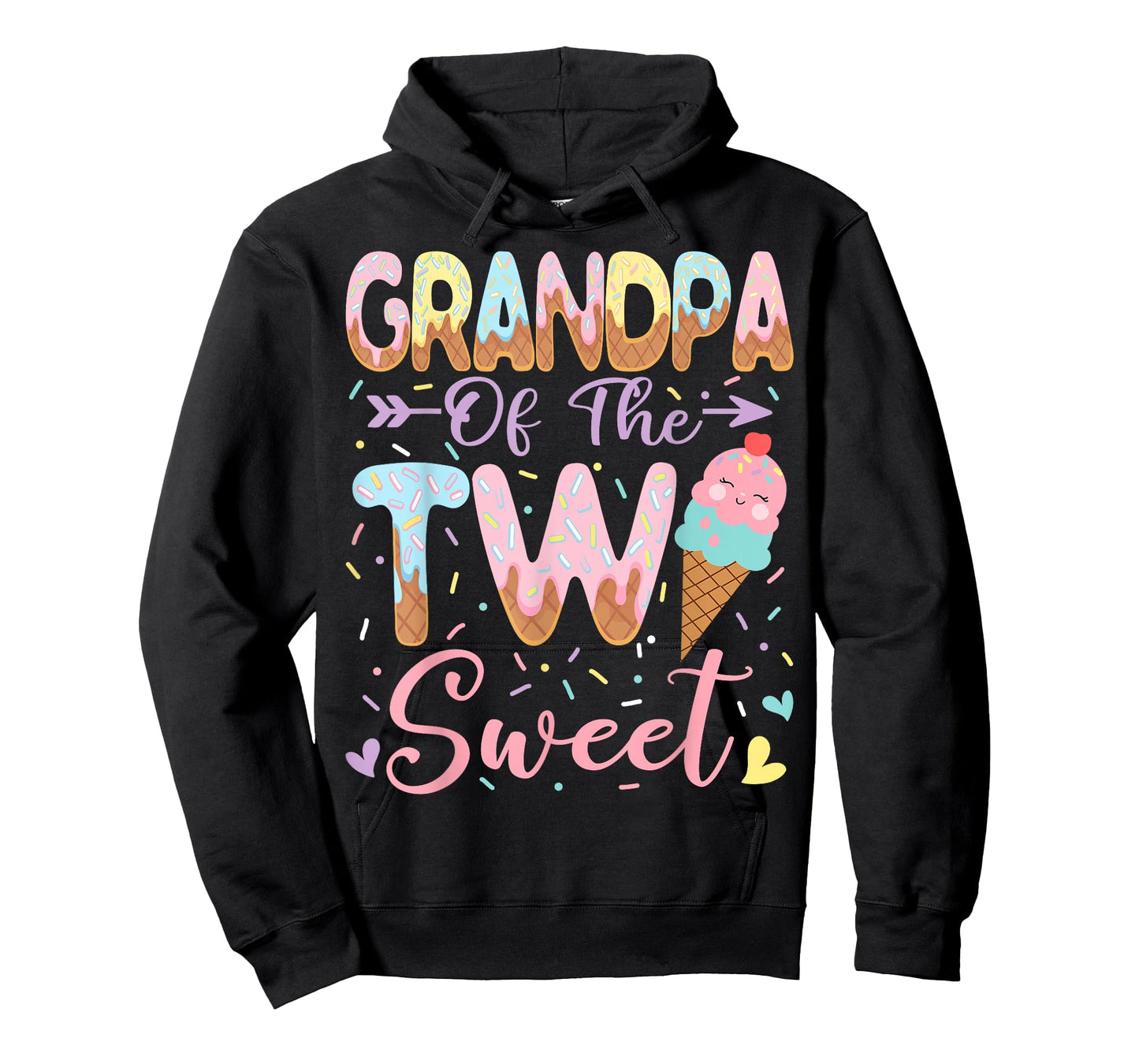 Grandpa of The Two Sweet 2nd Birthday Girl Ice Cream T-Shirt