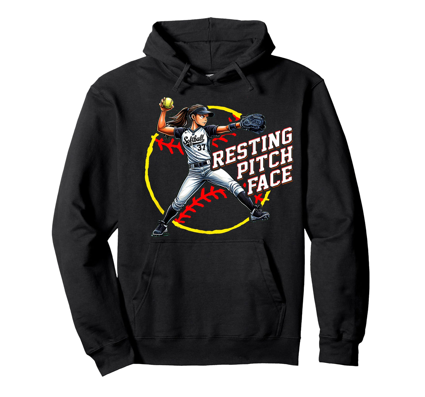 Softball Resting Pitch Face Sassy Girls Softball Humor T-Shirt