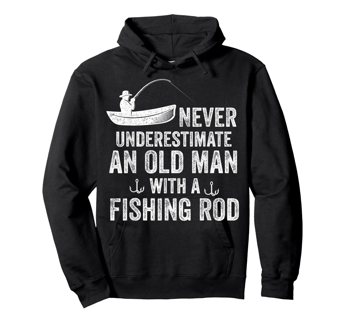 Never Underestimate an Old Man with A Fishing Rod Fisherman T-Shirt