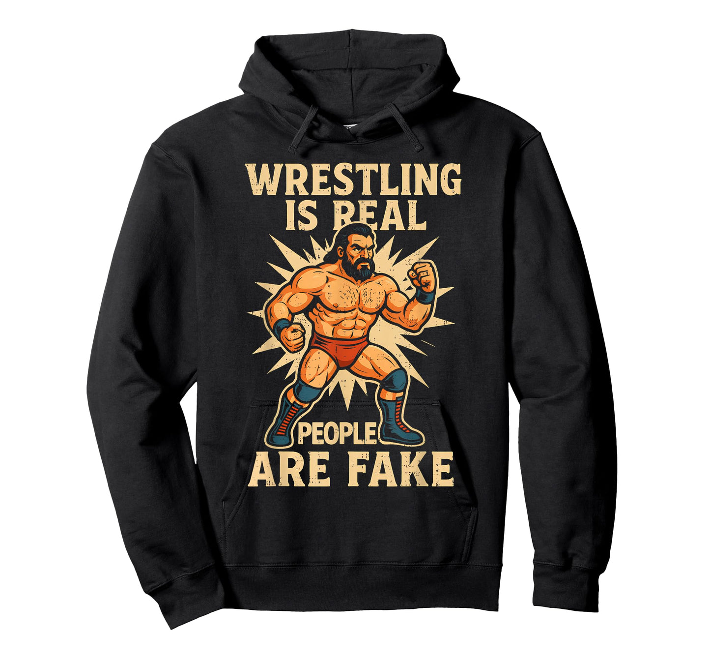 Wrestling Real People Fake Funny Wrestler Wrestle Humor Mens T-Shirt