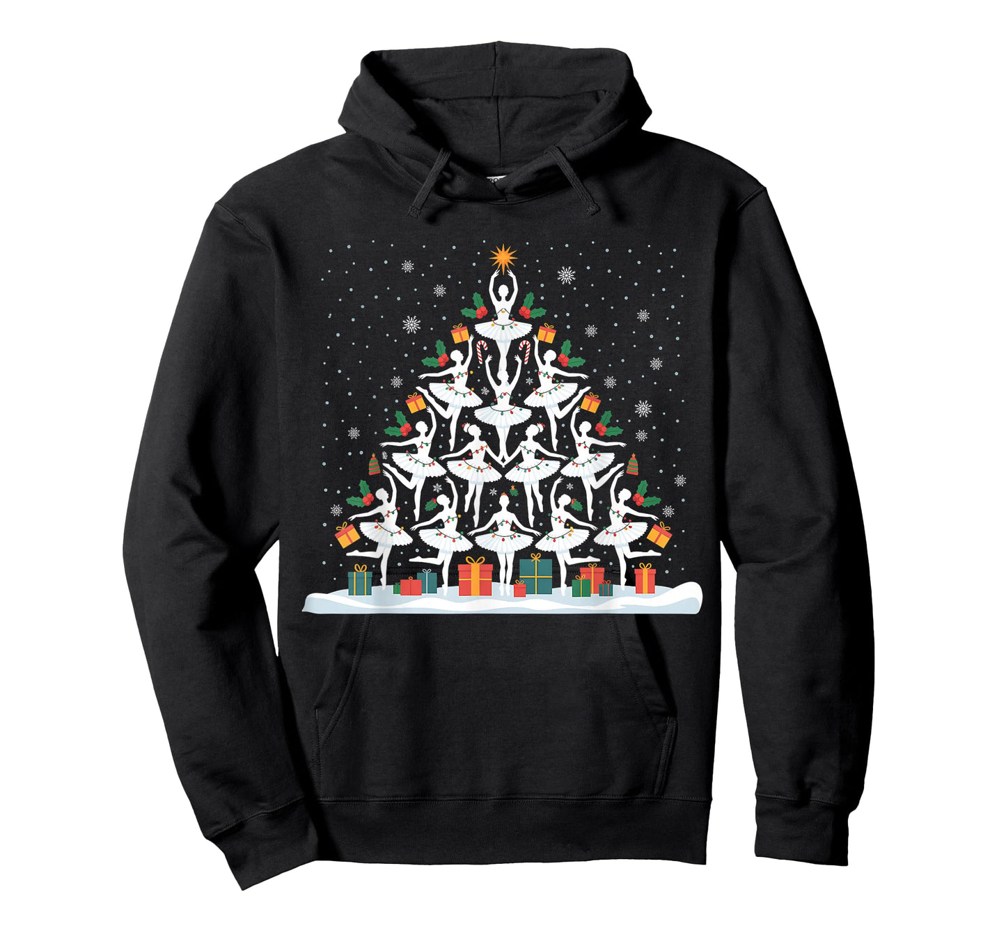 Cute Ballet Christmas Tree Dancer Women Girls Xmas T-Shirt