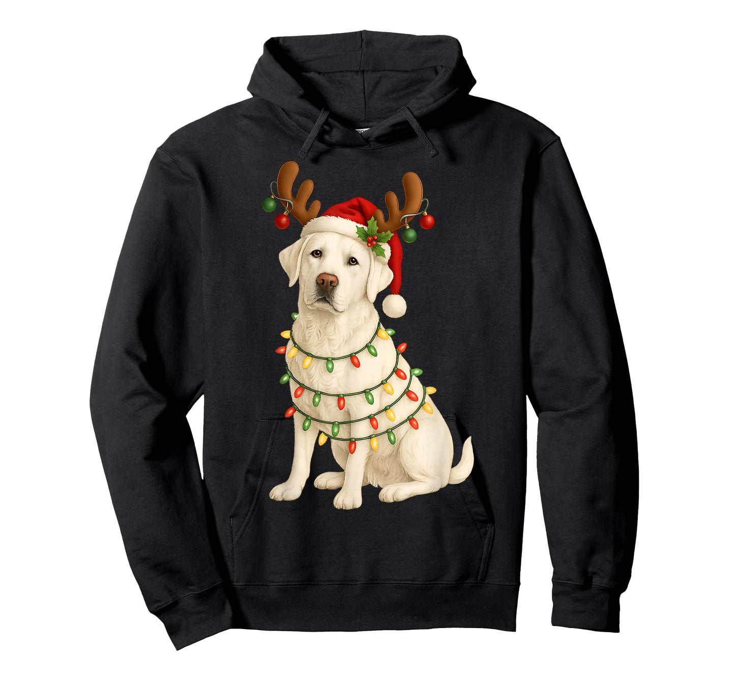 White Lab Christmas Tree Light Pajama Labrador Dog T-Shirt