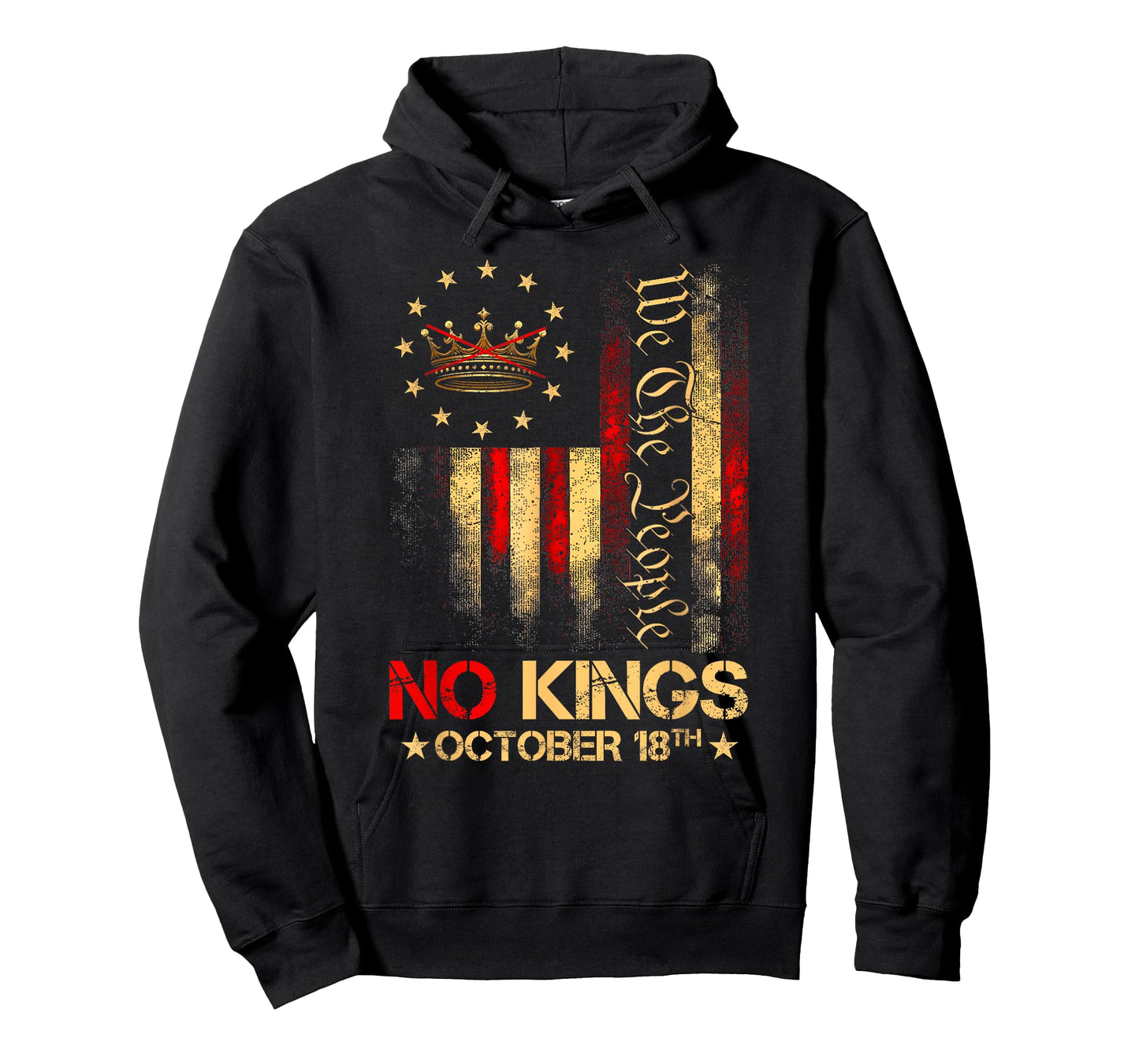 No Kings Shirt Vintage America Flag 1776 October 18 (ON Back T-Shirt