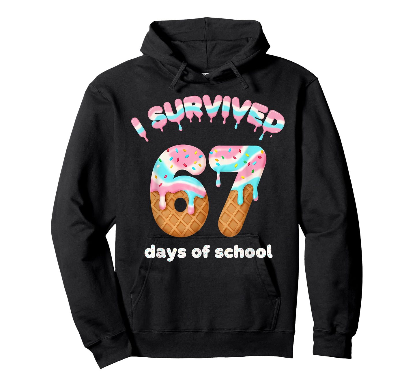 I Survived 67 Days of School Funny Ice Cream Teacher Meme T-Shirt